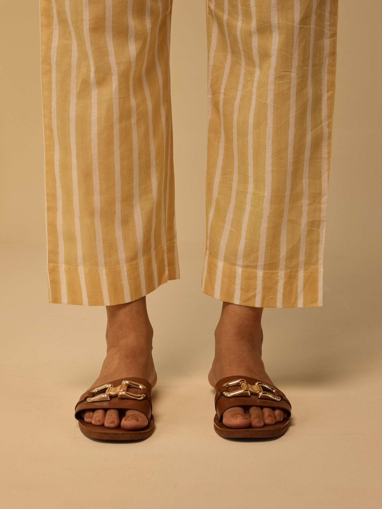 Blazing Yellow Voile Straight Pant