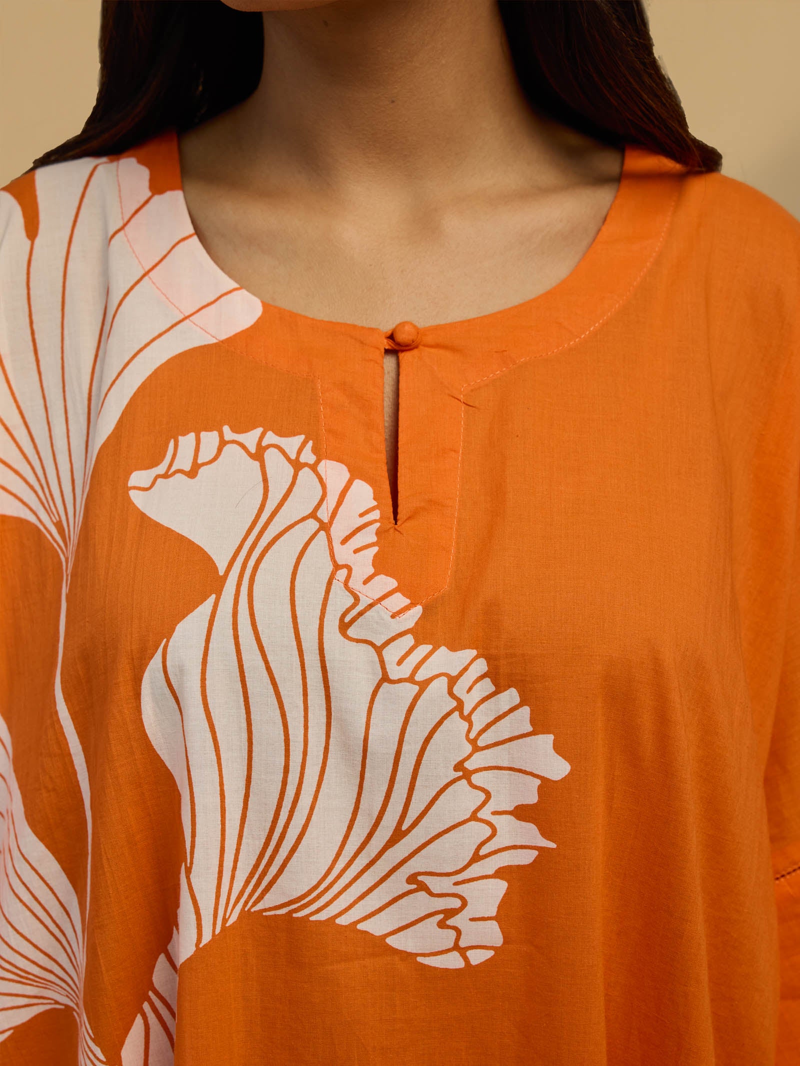 Cocktail Orange Cotton Kaftan