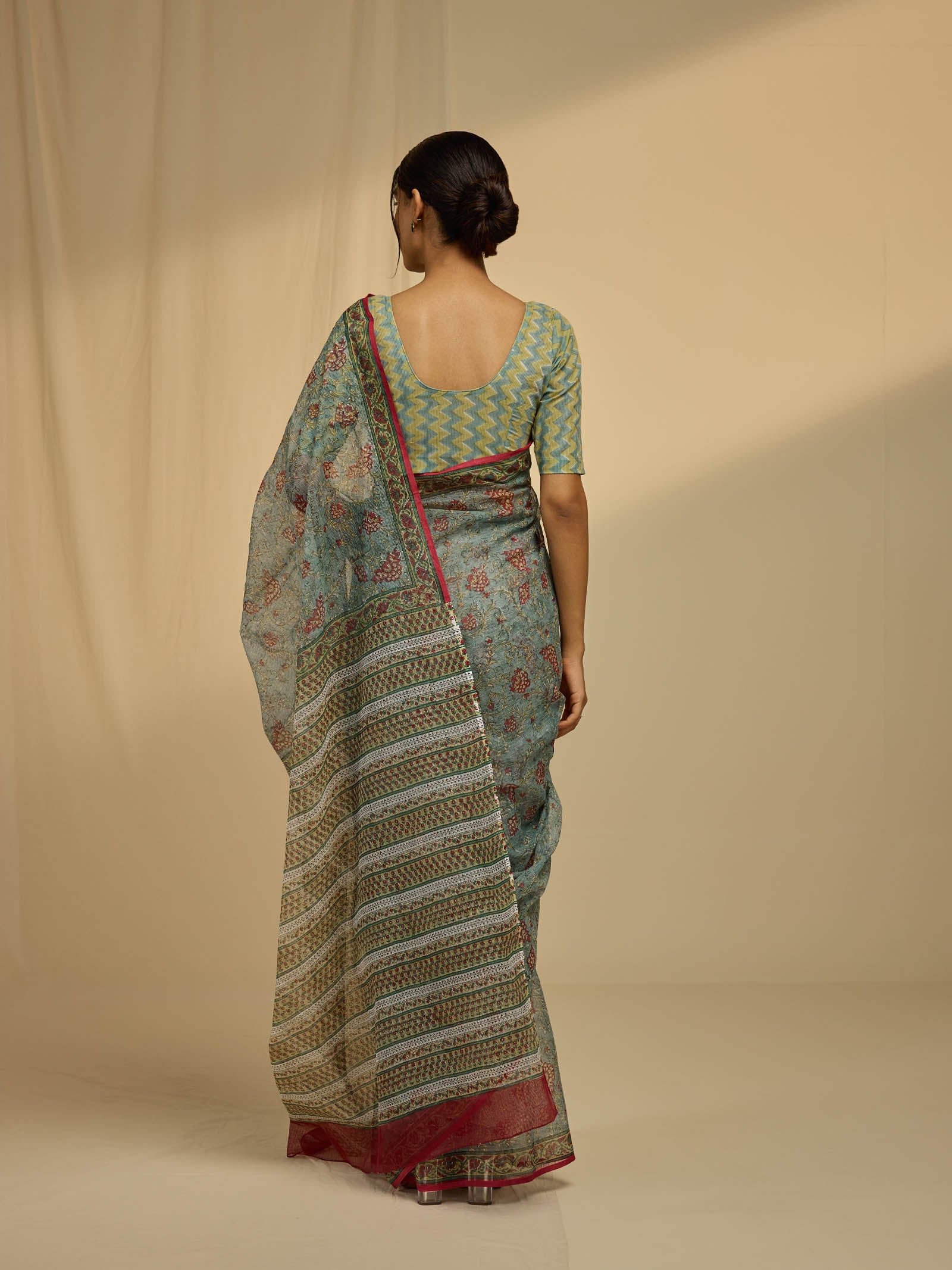 Teal Dust Kota Saree