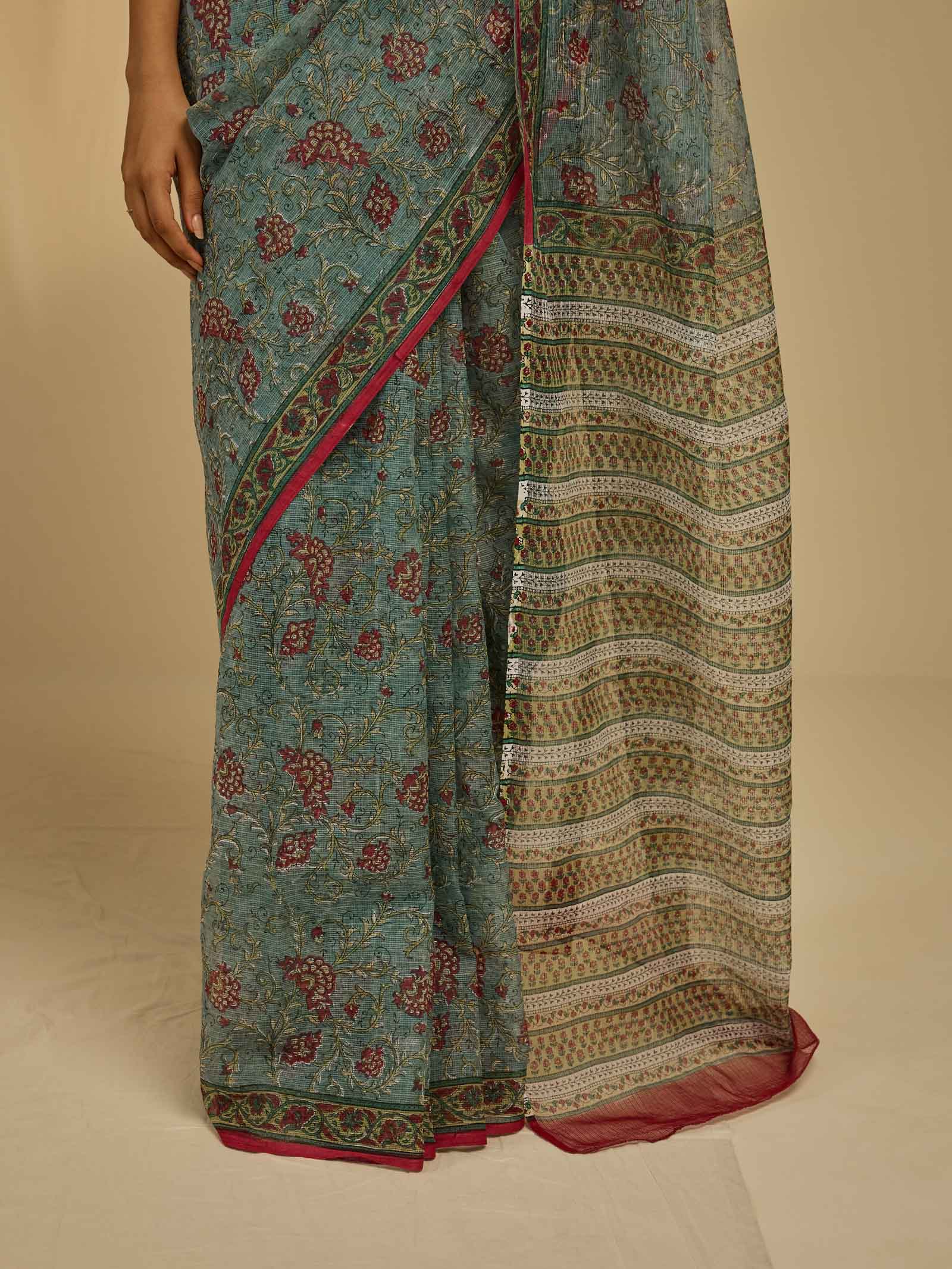 Teal Dust Kota Saree