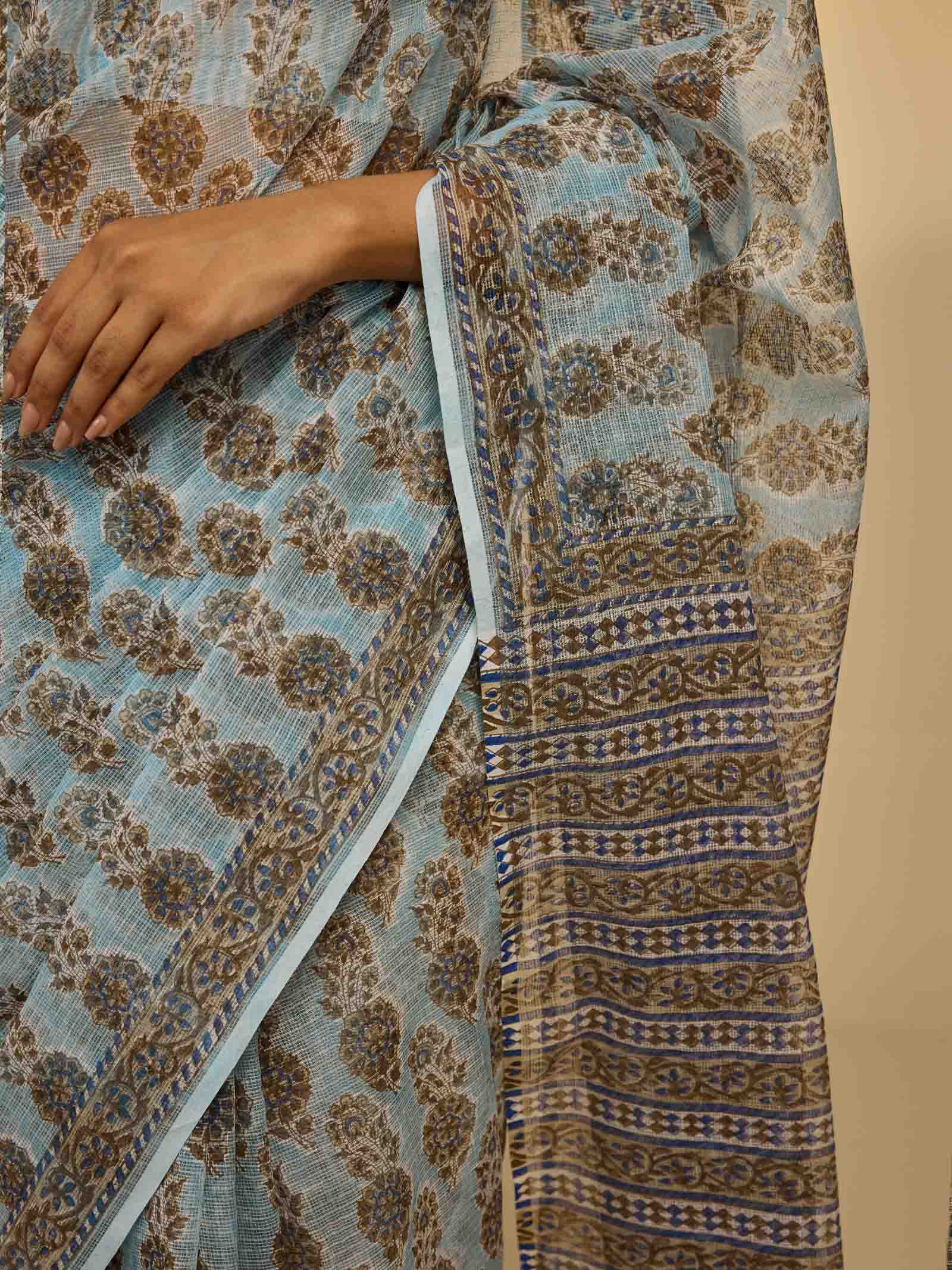 Icy Blue Kota Saree