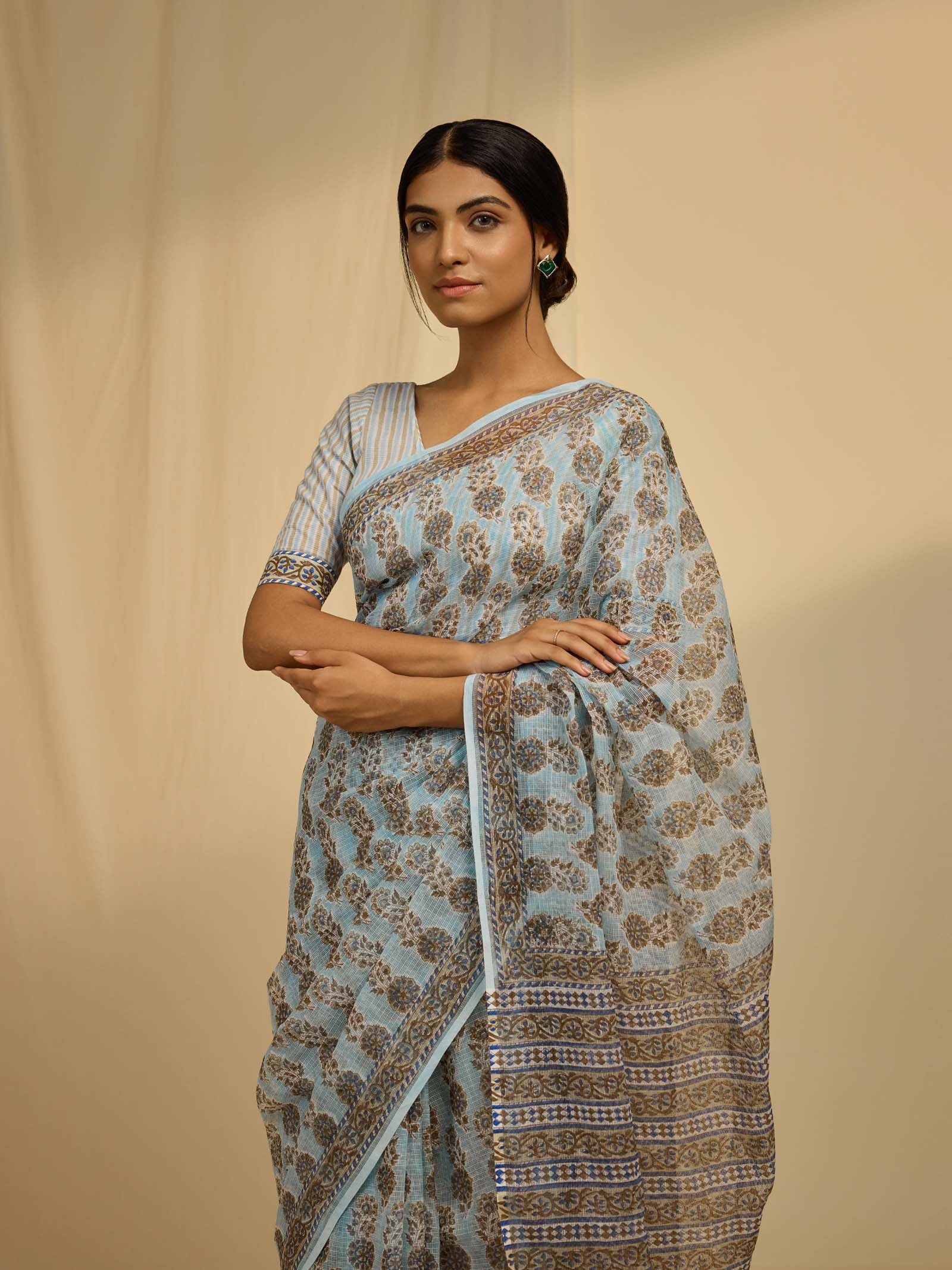 Icy Blue Kota Saree