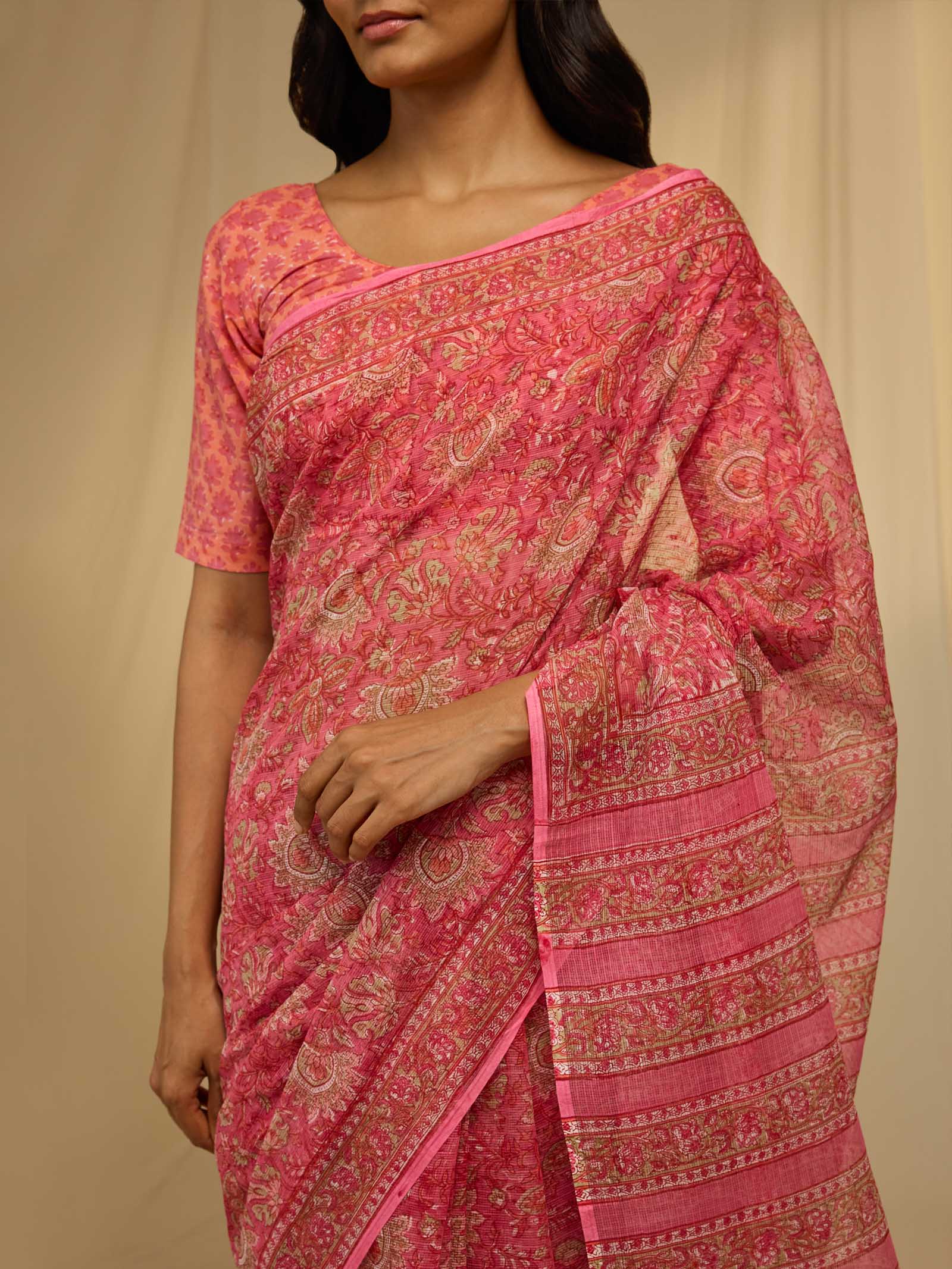 Sugar Pink Kota Saree