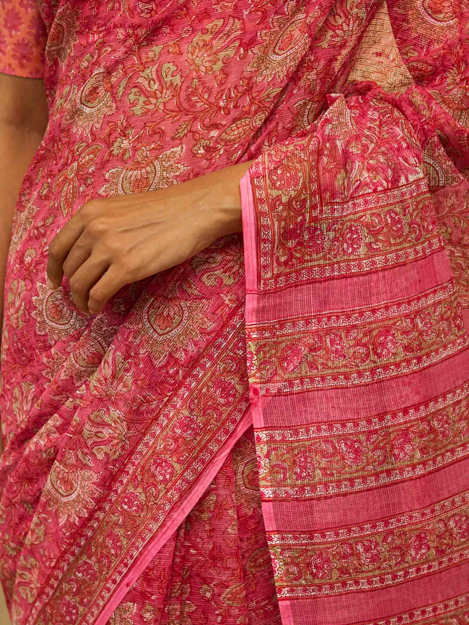 Sugar Pink Kota Saree