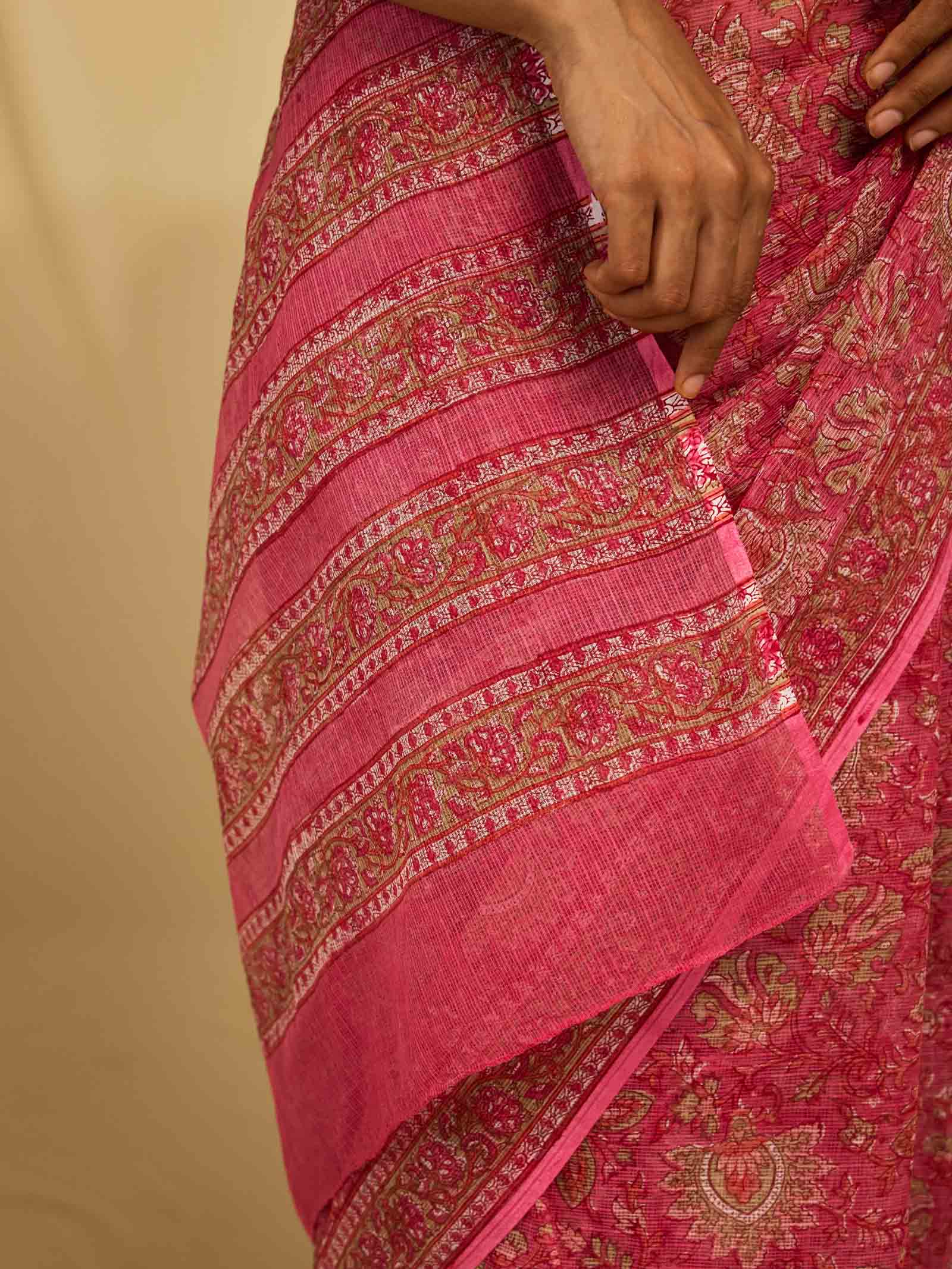 Sugar Pink Kota Saree