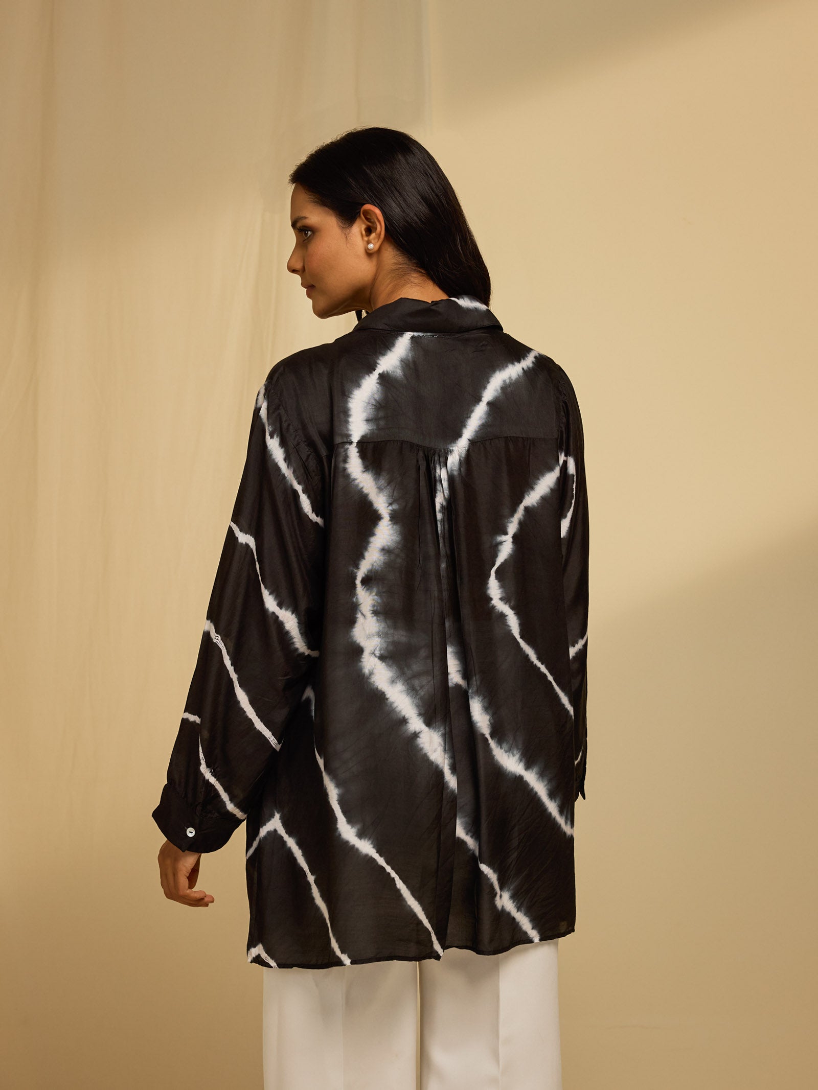 Black Tie N Dye Viscose Silk Shirt