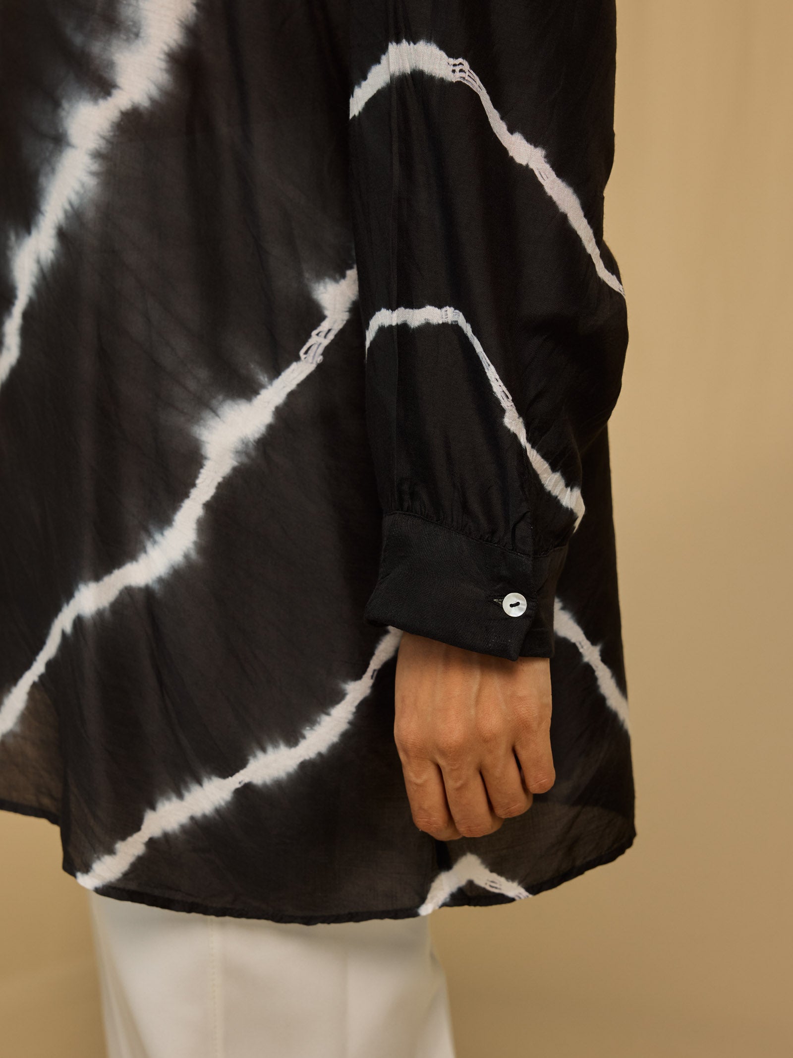 Black Tie N Dye Viscose Silk Shirt