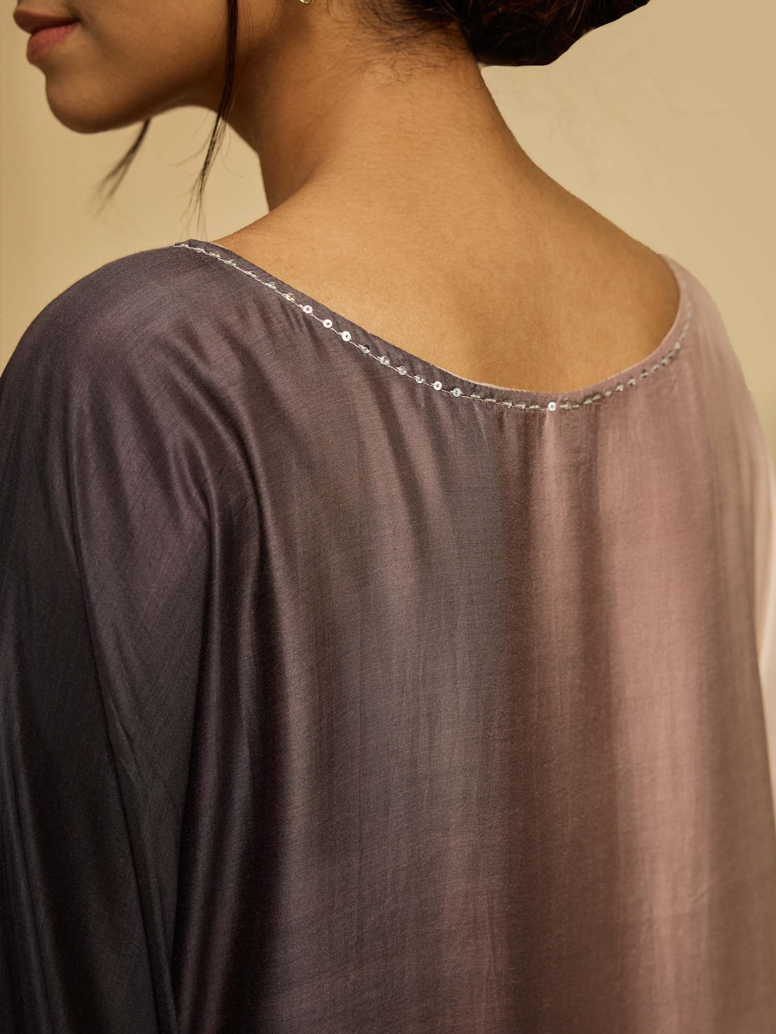 Ombre Black Silk Kaftan