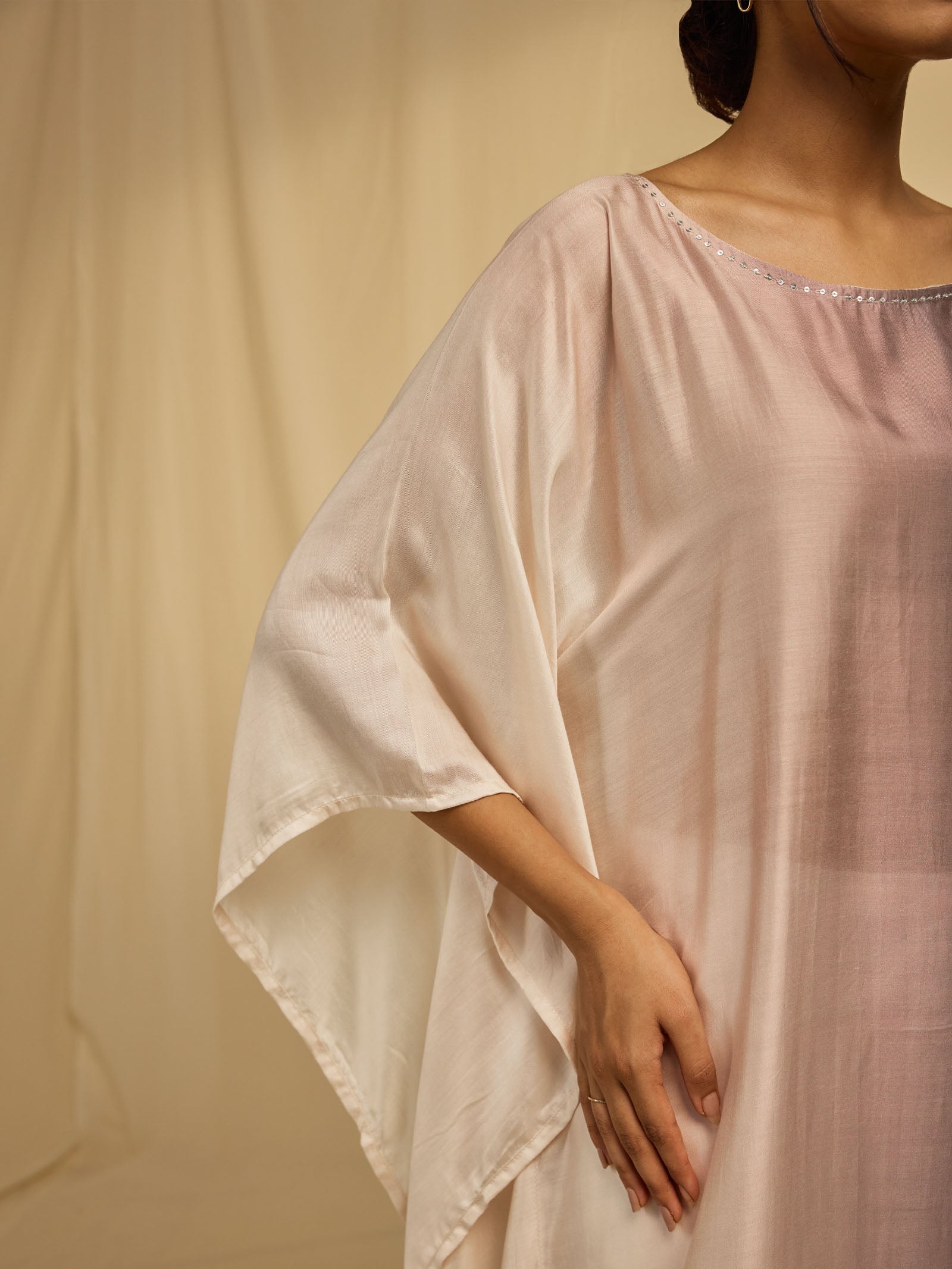 Ombre Black Silk Kaftan