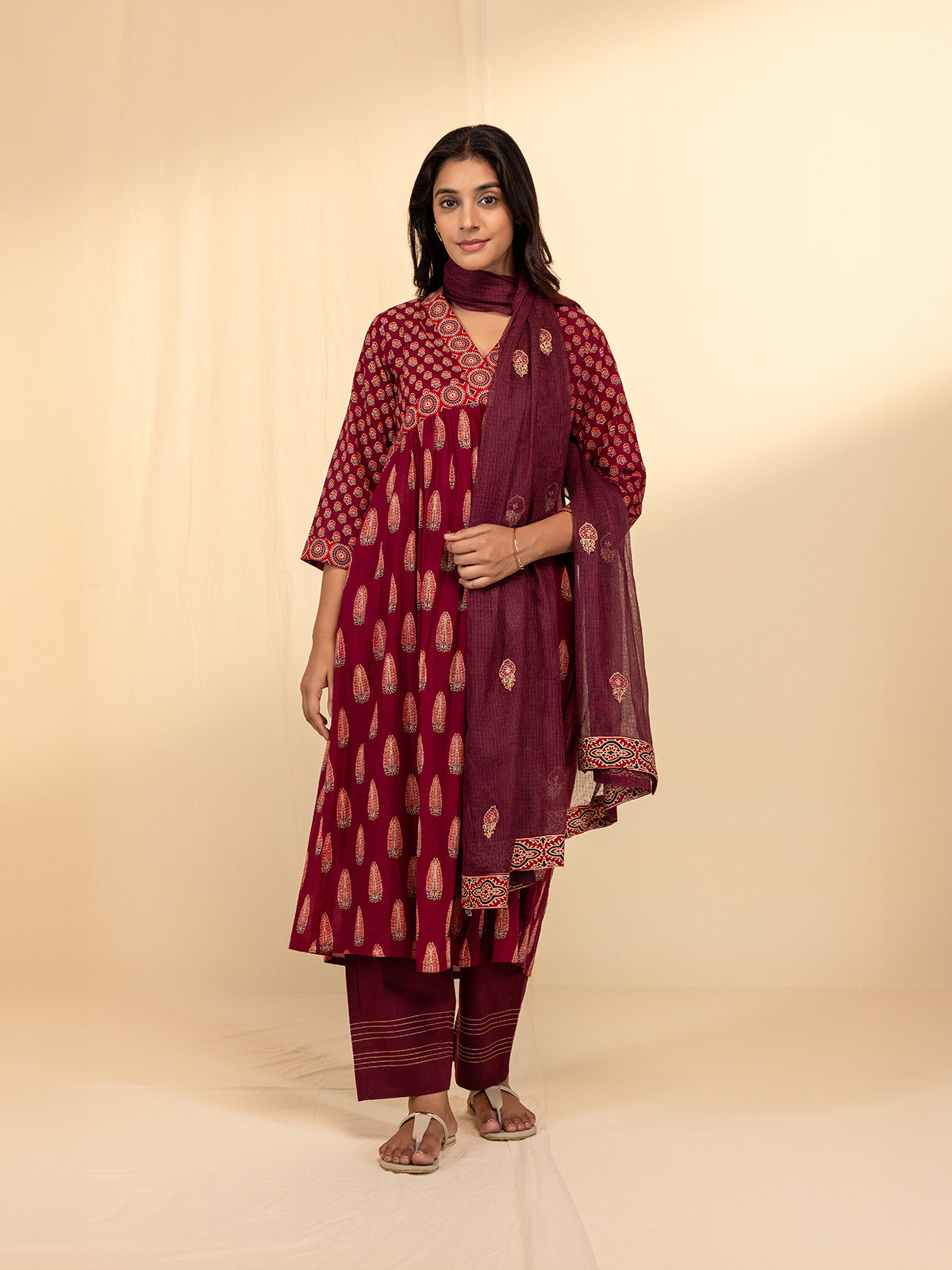 Cherry Berry Voile Kurta