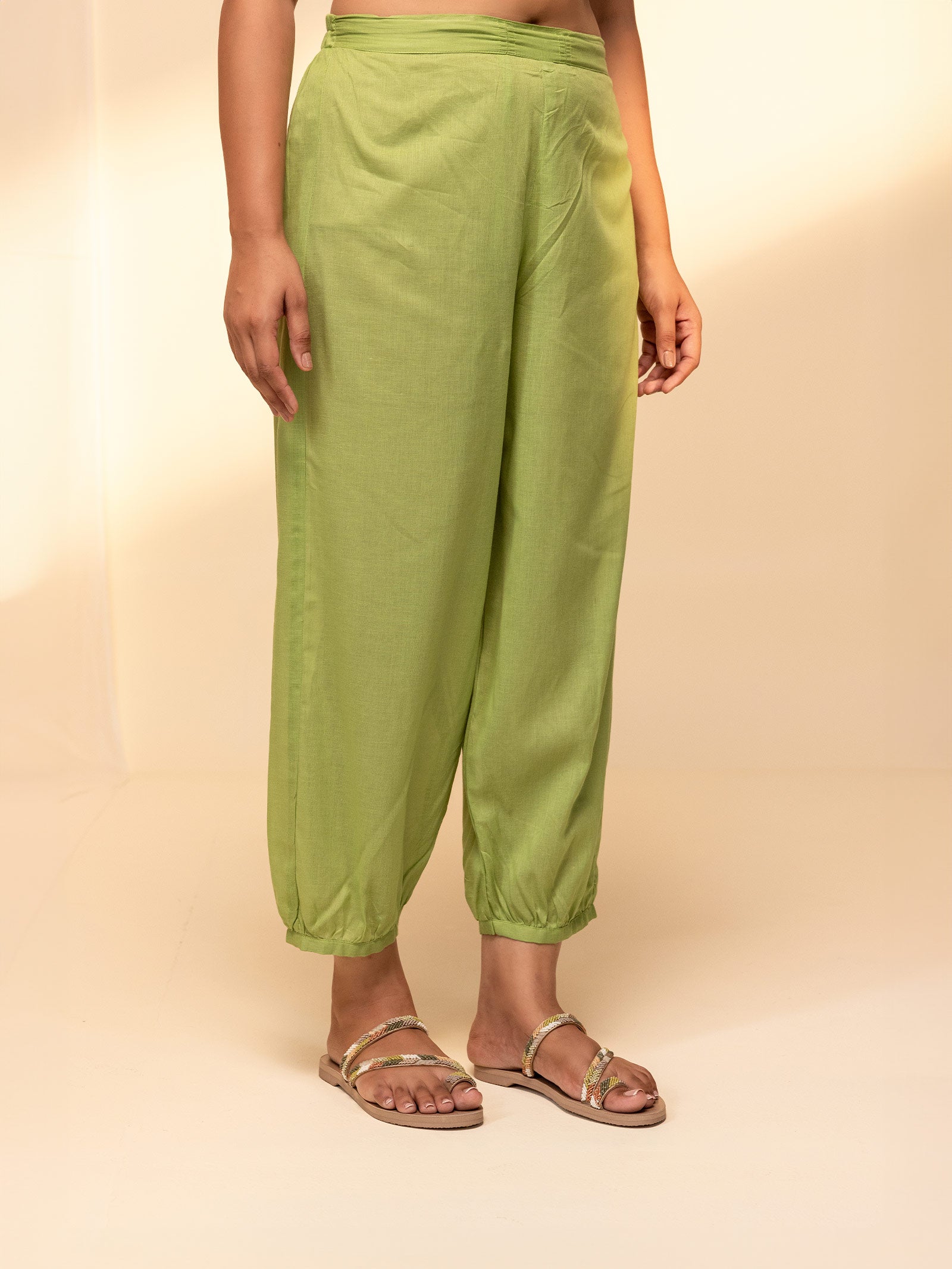 Nettle Green Voile Afghani Pant