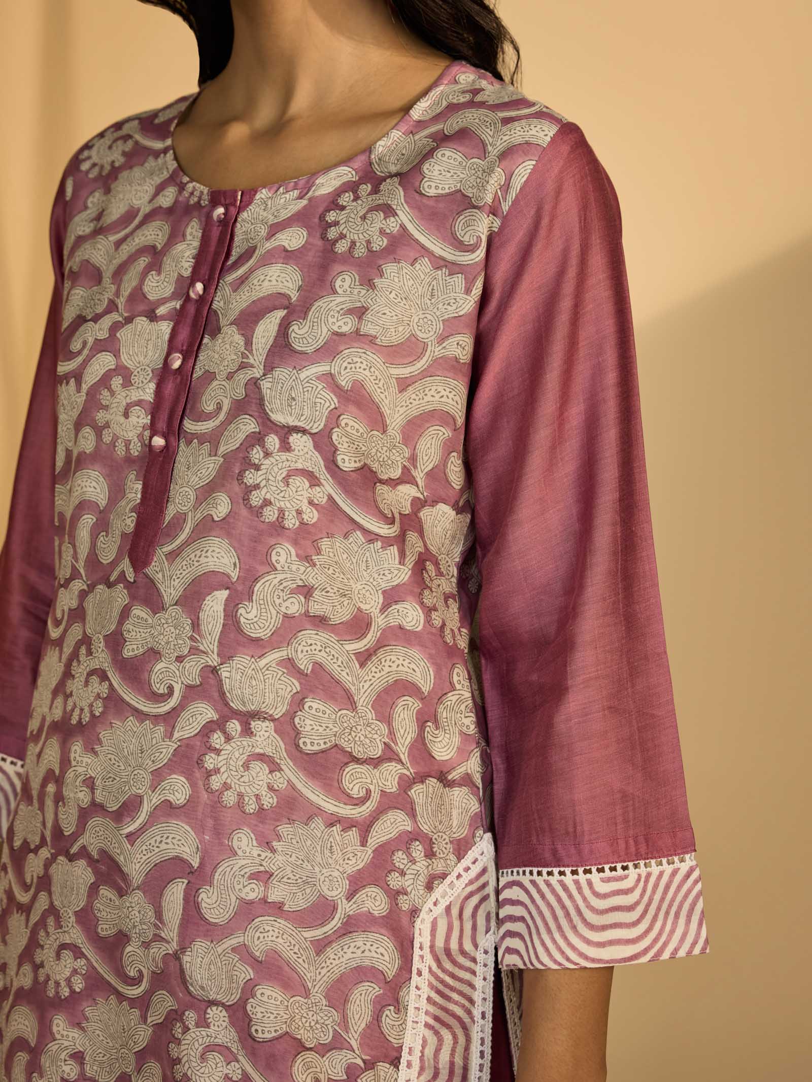 Amethyst Flower Chanderi Kurta