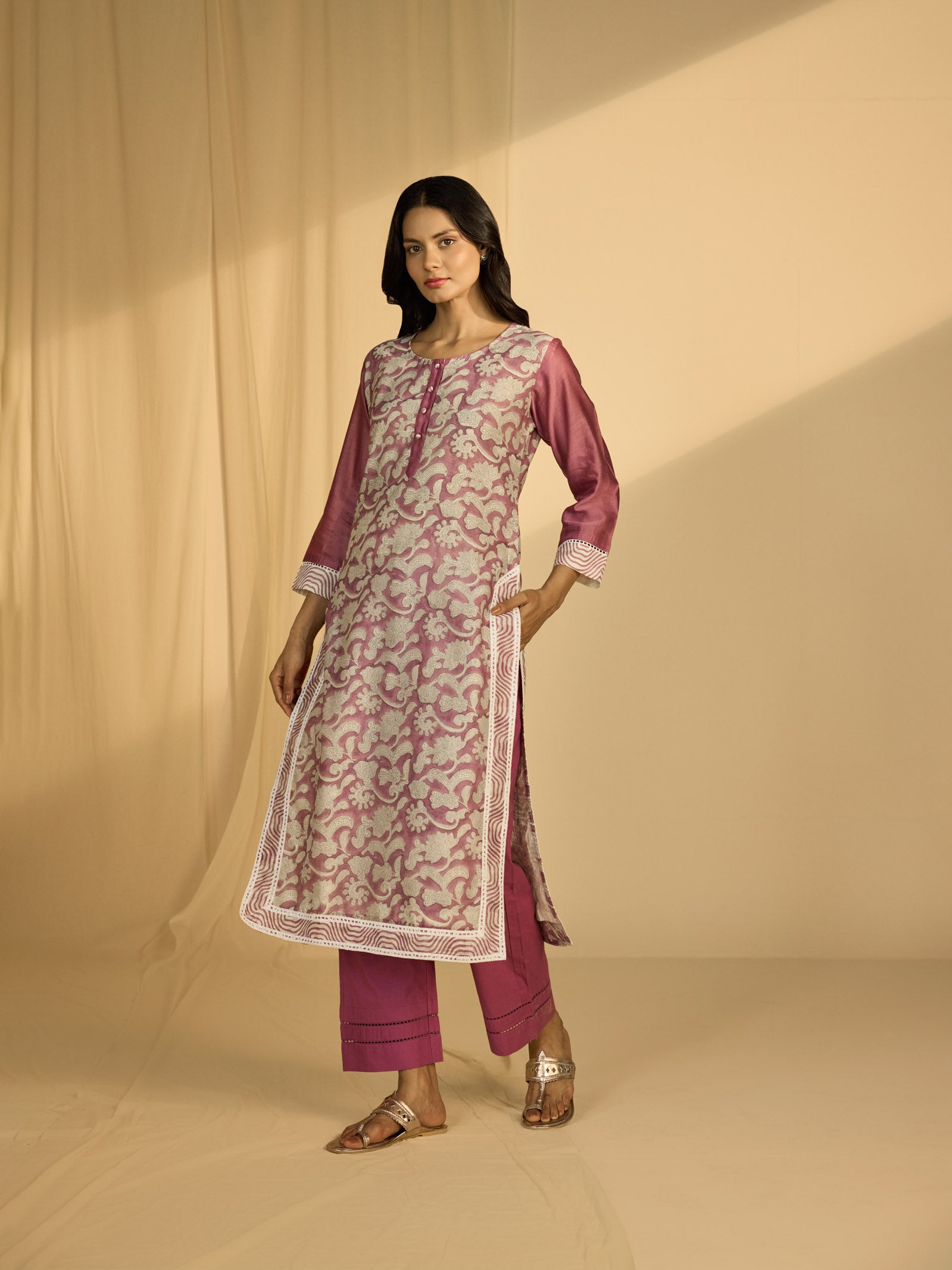 Amethyst Flower Chanderi Kurta