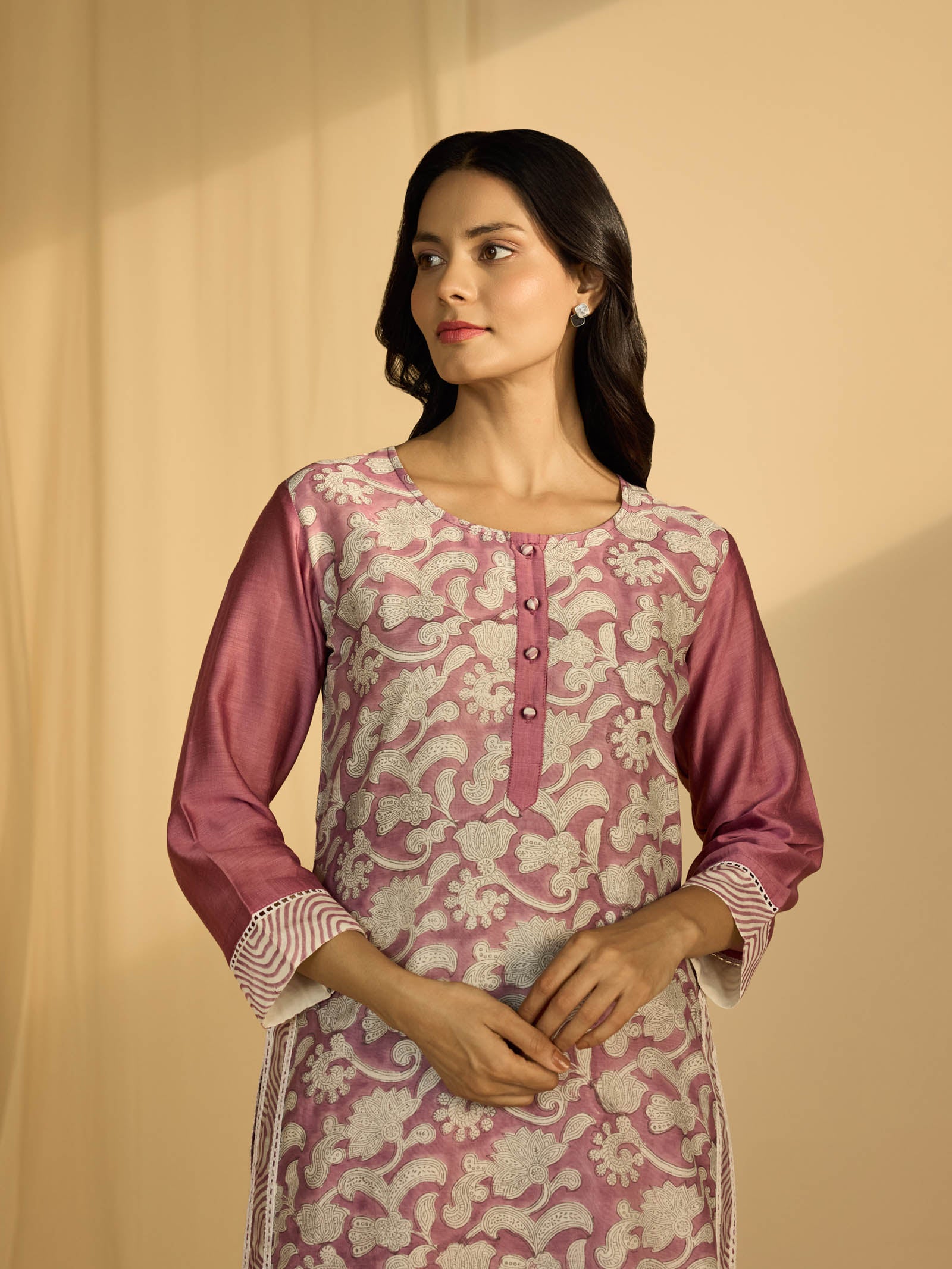 Amethyst Flower Chanderi Kurta