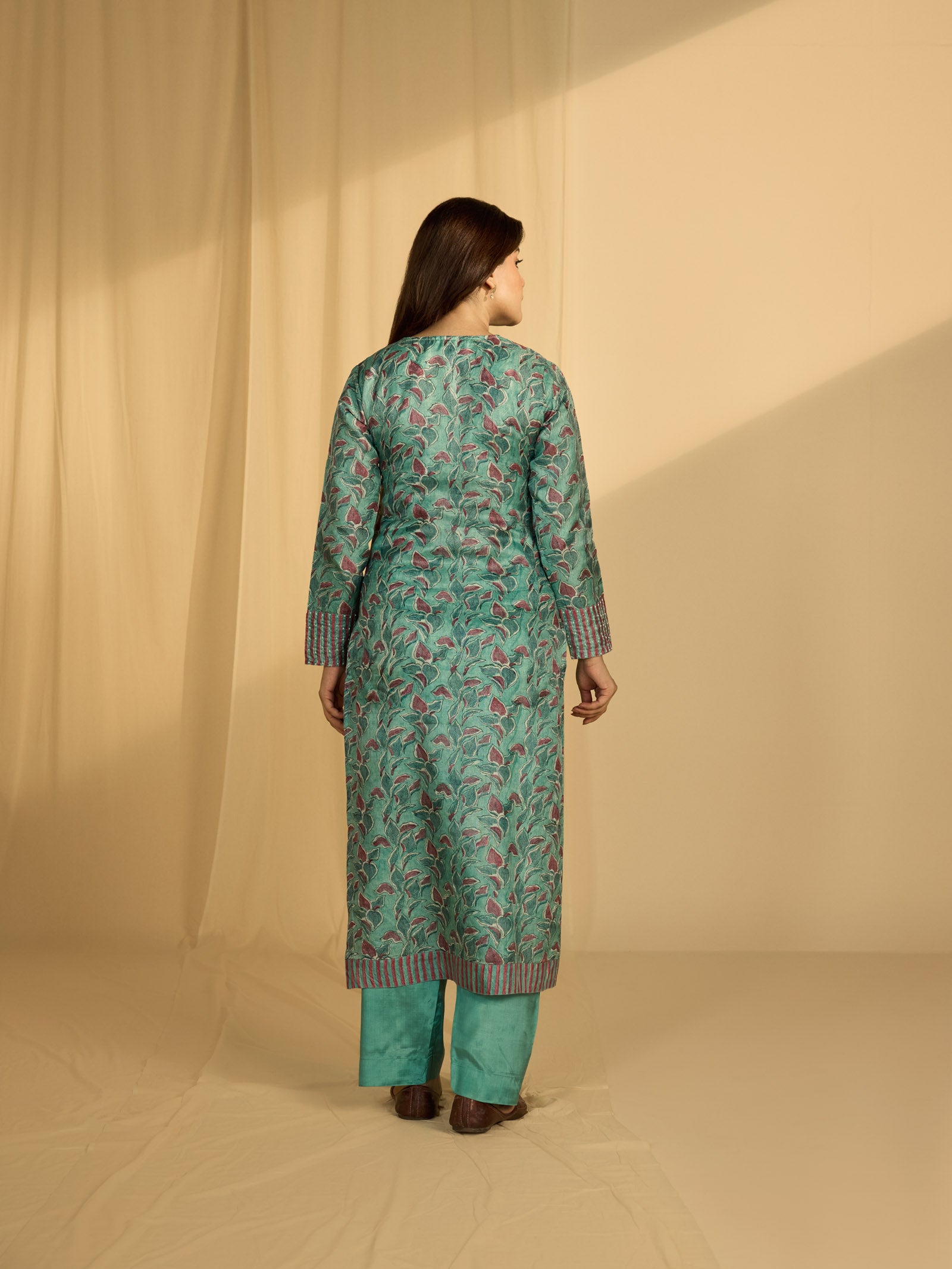 Leaves Tussar Silk Kurta