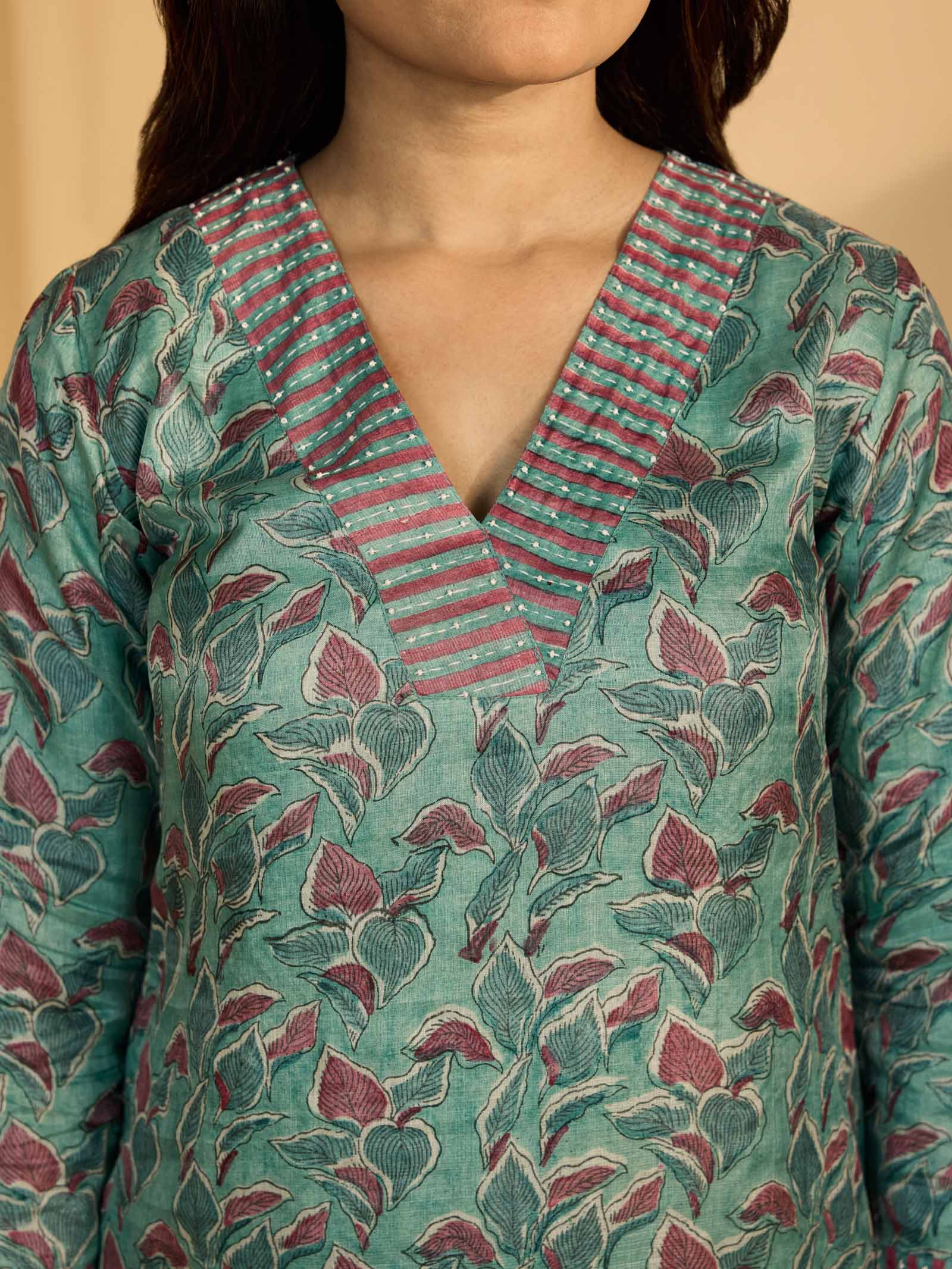 Leaves Tussar Silk Kurta