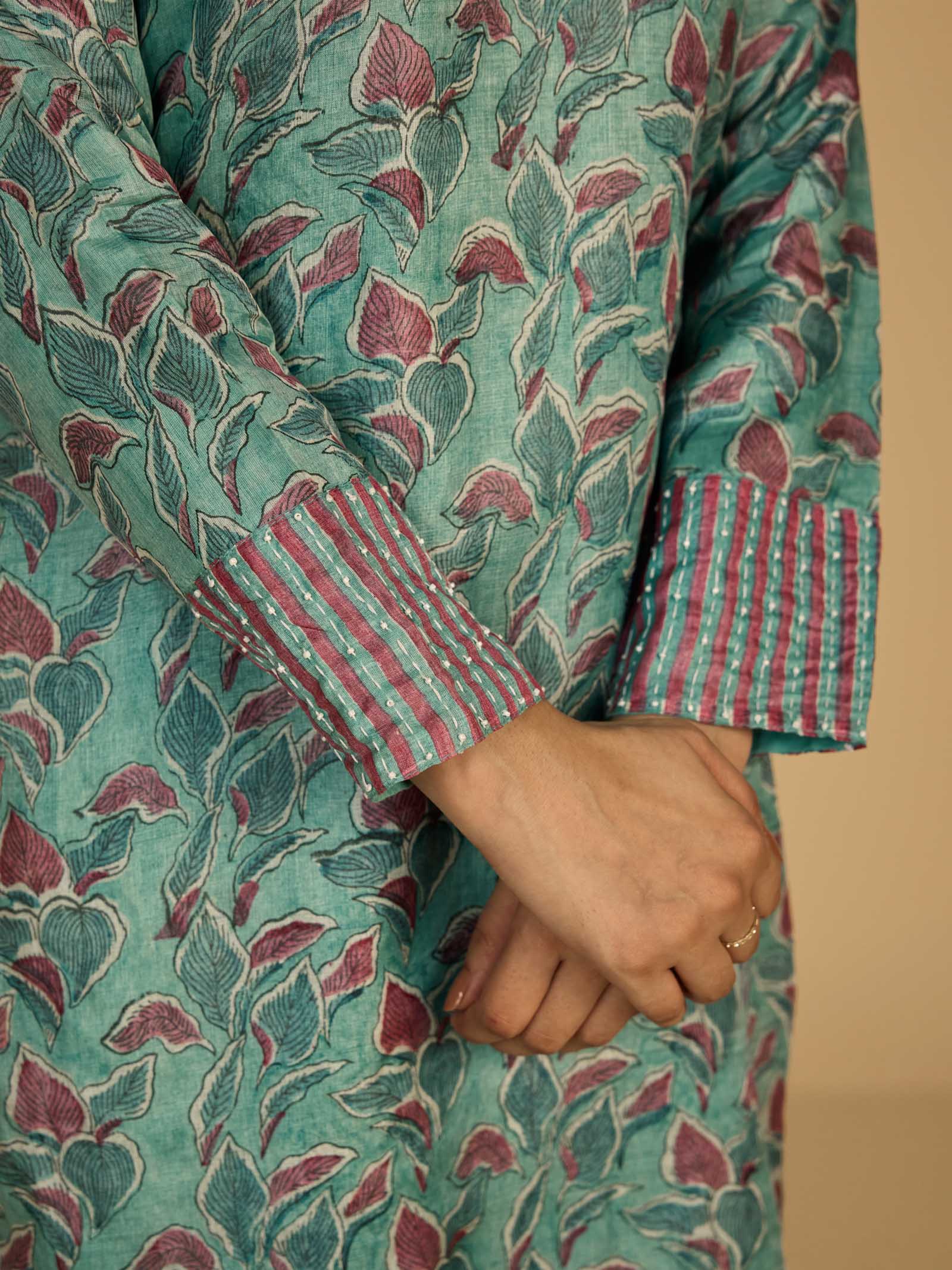 Leaves Tussar Silk Kurta