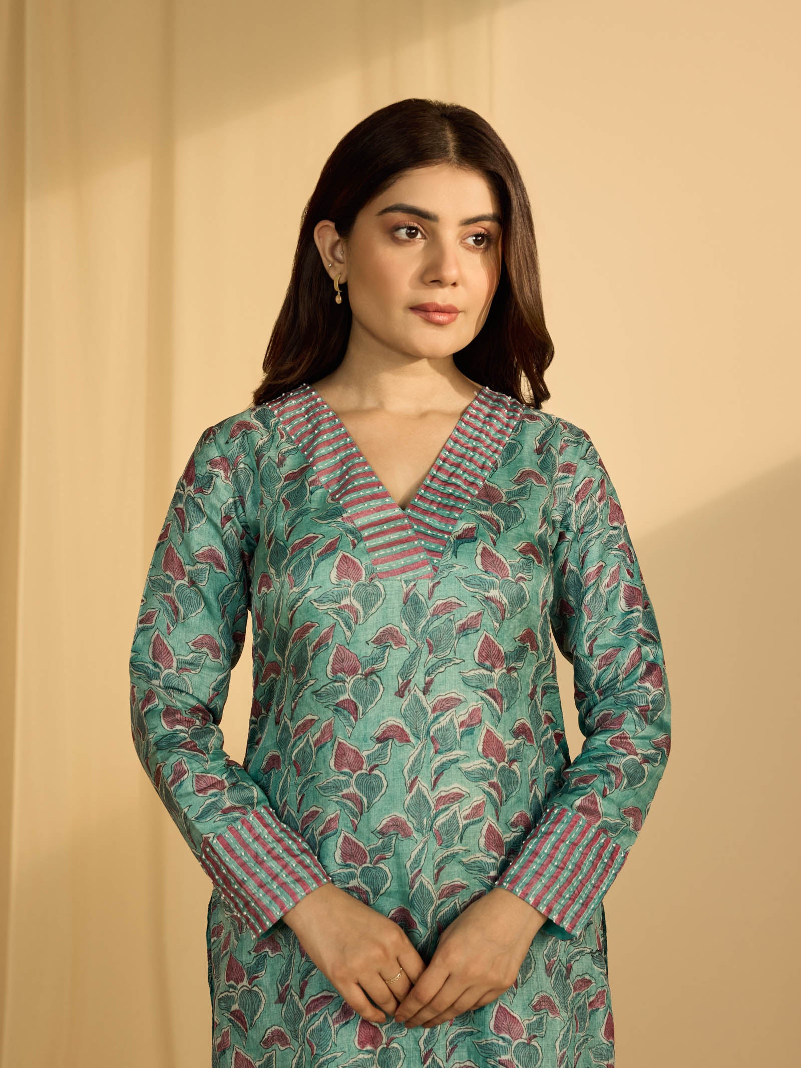 Leaves Tussar Silk Kurta