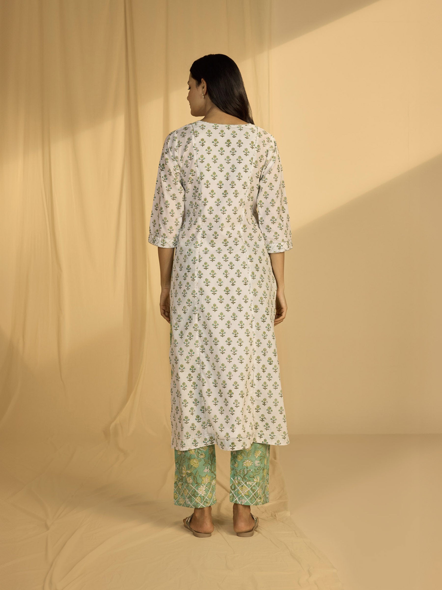 Turquoise For Luck Tiffany Blue Straight Cotton Kurta