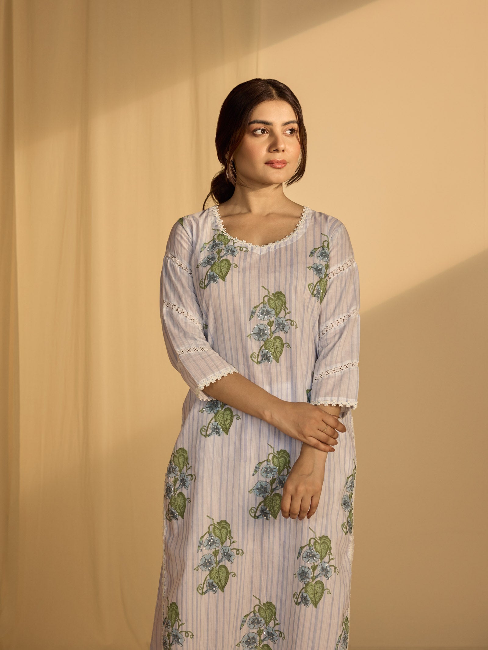 Elephant Creeper Cotton Kurta