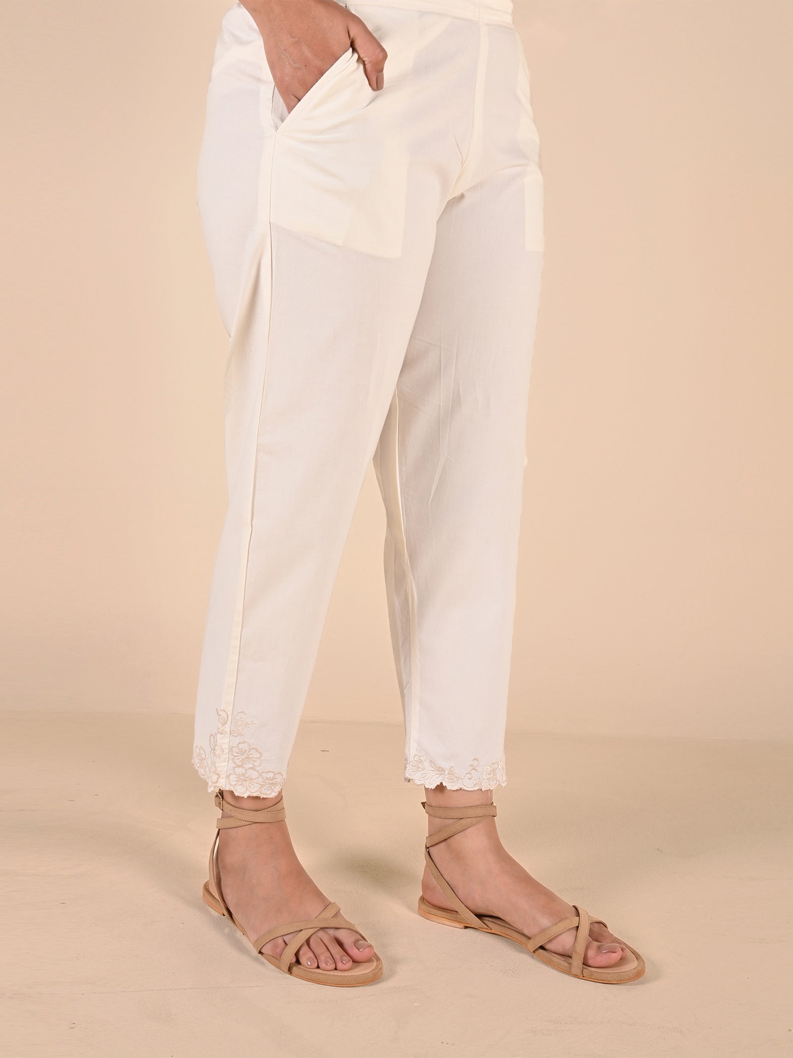 Cutwork Cream Cotton Seriously Short Pant