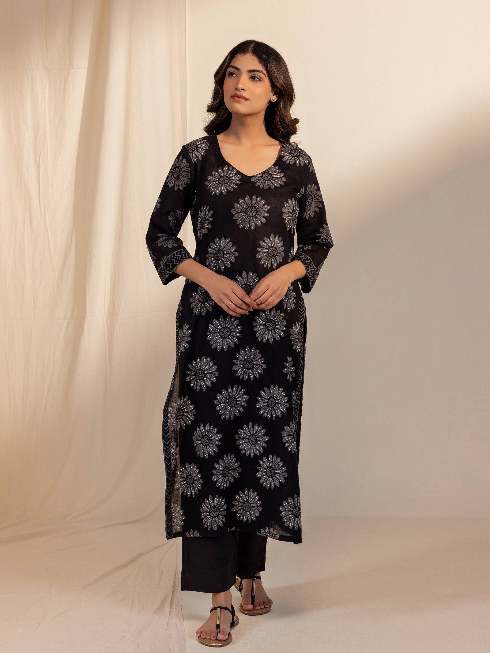 Bg Sunflower Cotton Kurta