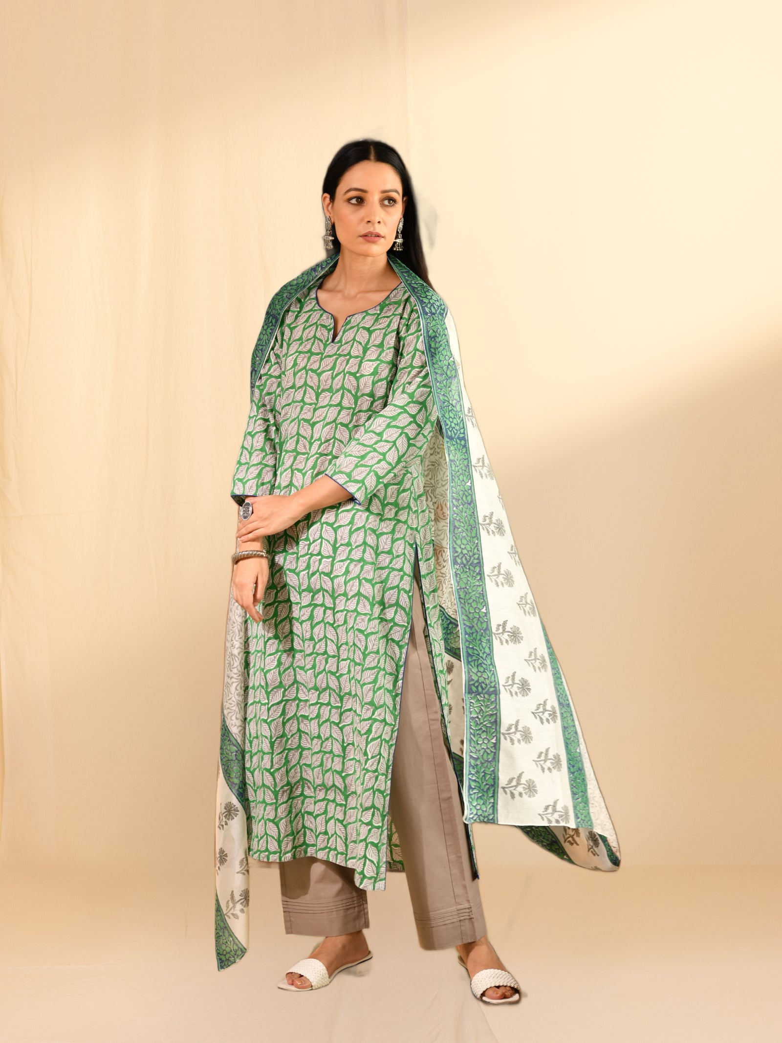 Keep It Green Chanderi Dupatta