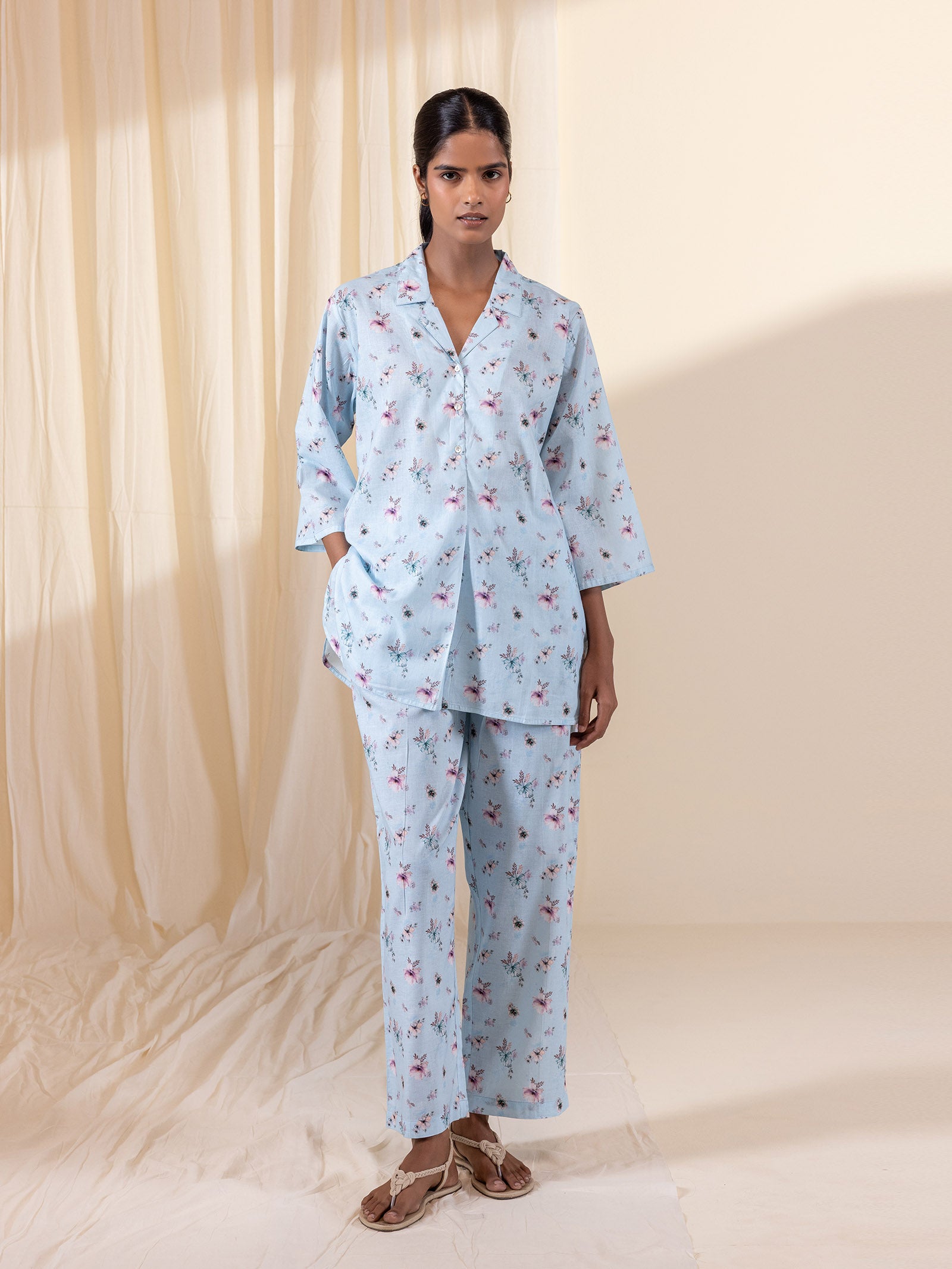 Serene Bloom Voile Night Suit