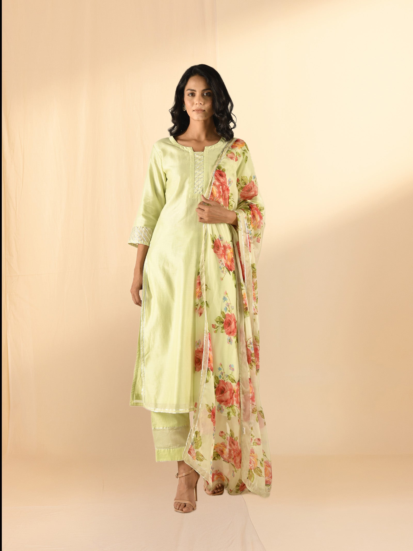 Tea Rose Chanderi Kurta