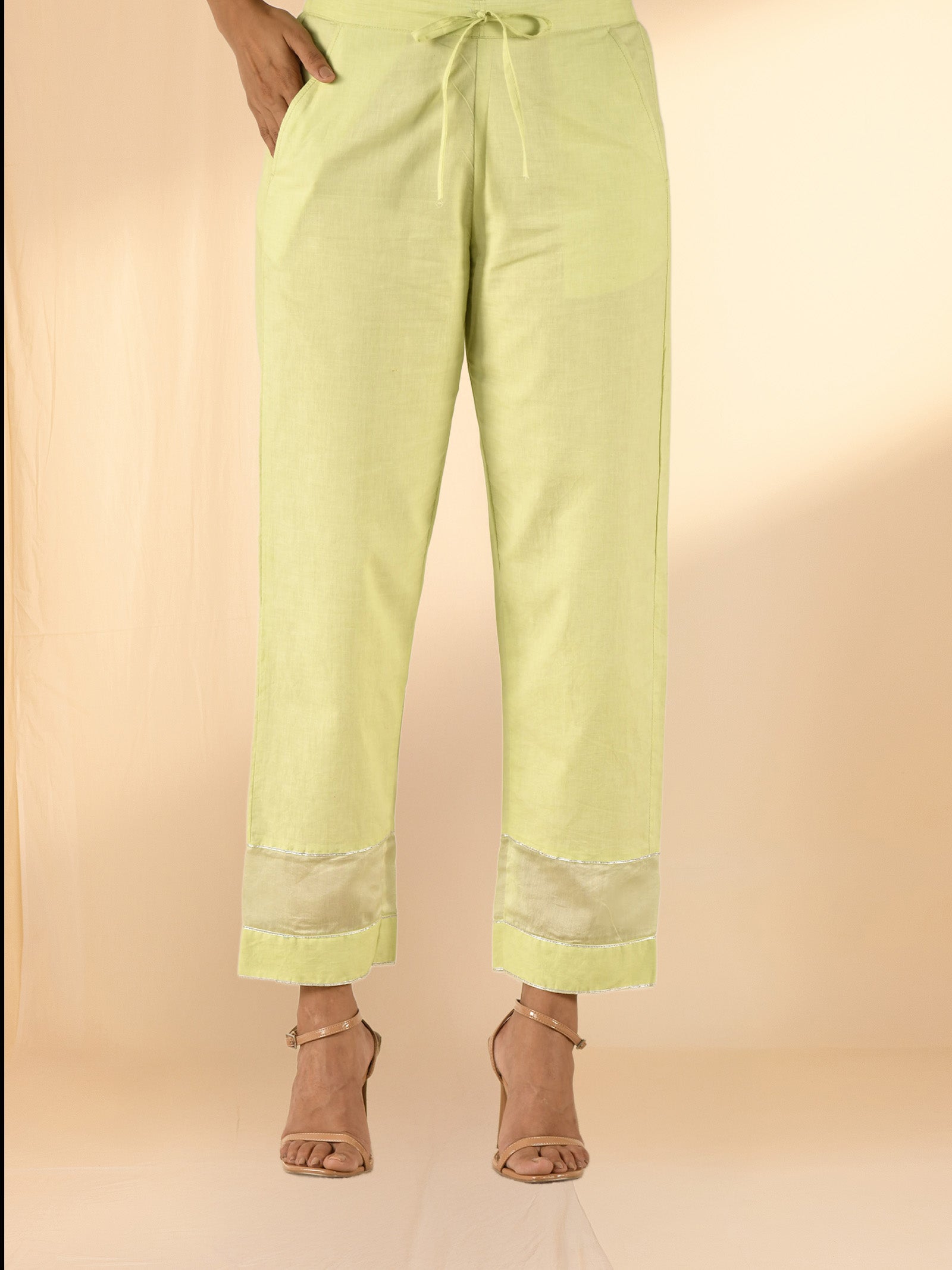 Tea Rose Cotton Straight Pant