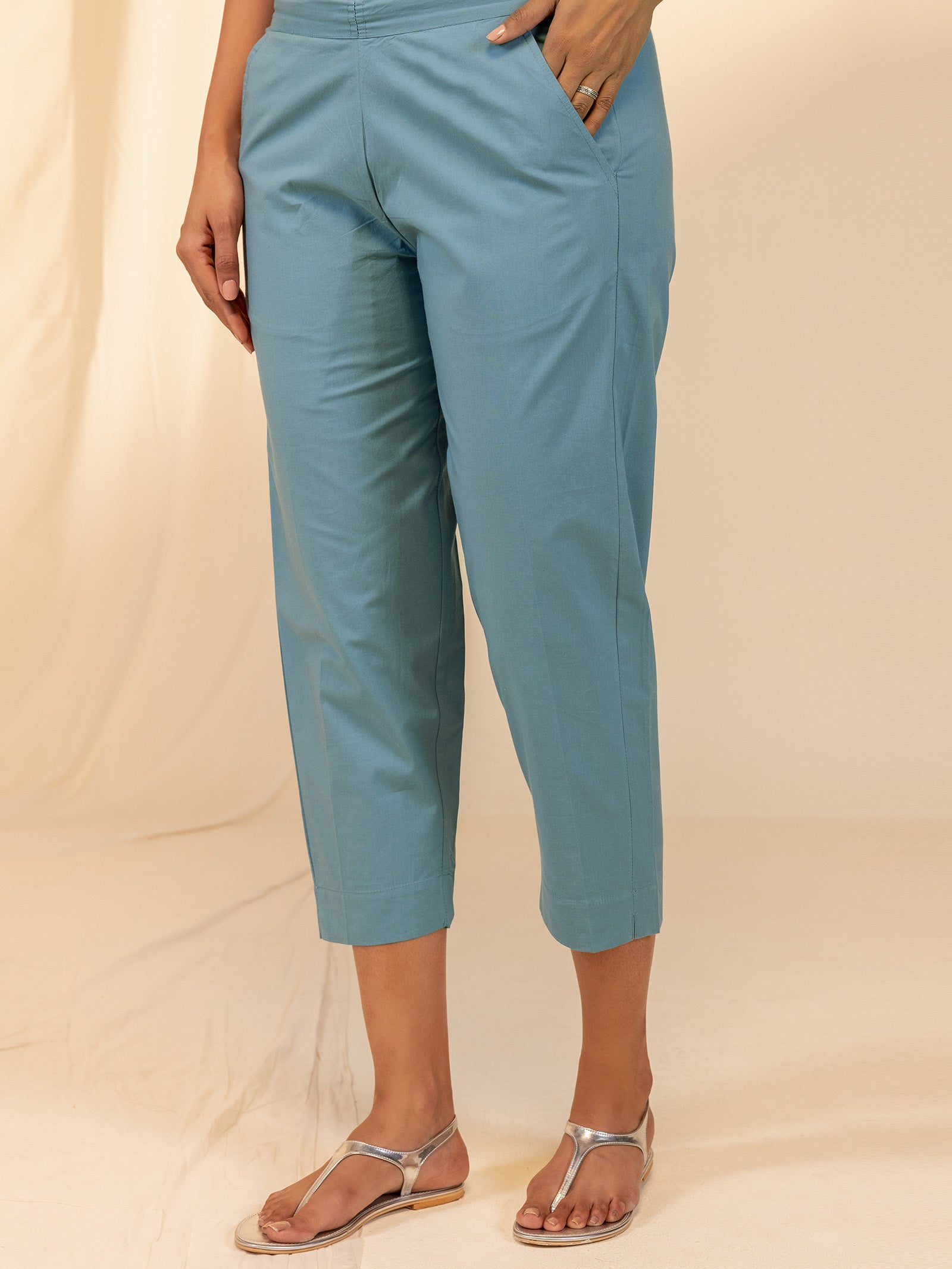 Trance Blue Plain Cotton Seriously Short Pant