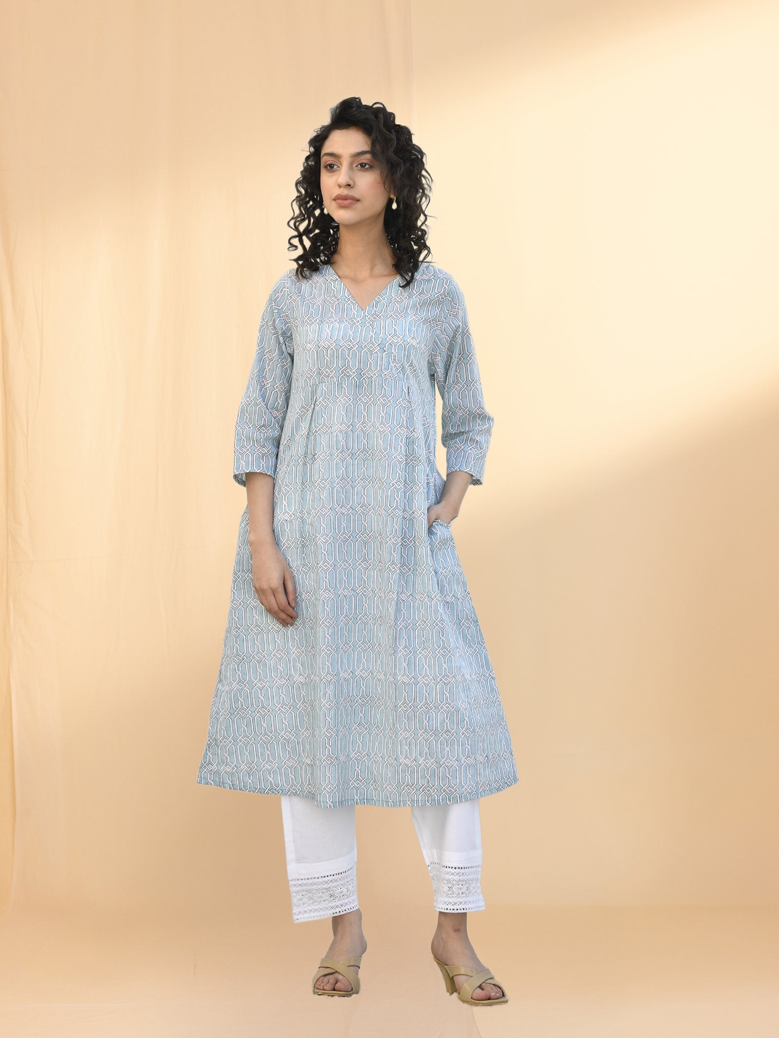 Water Clear Stream Voile Kurta