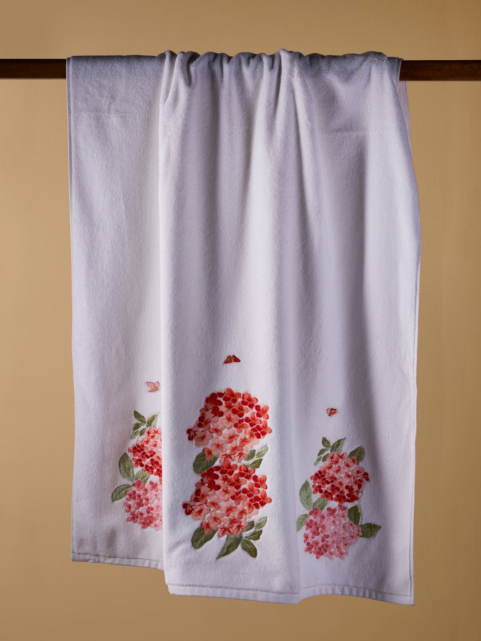 Red Ixora Bath Towel