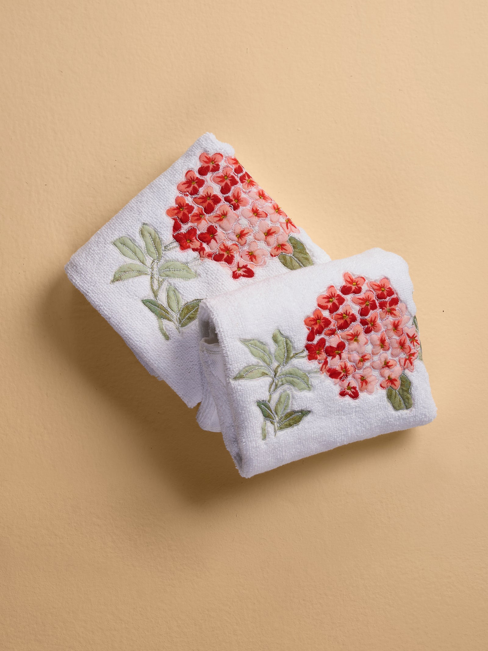 Red Ixora Hand Towel (Set of 2)