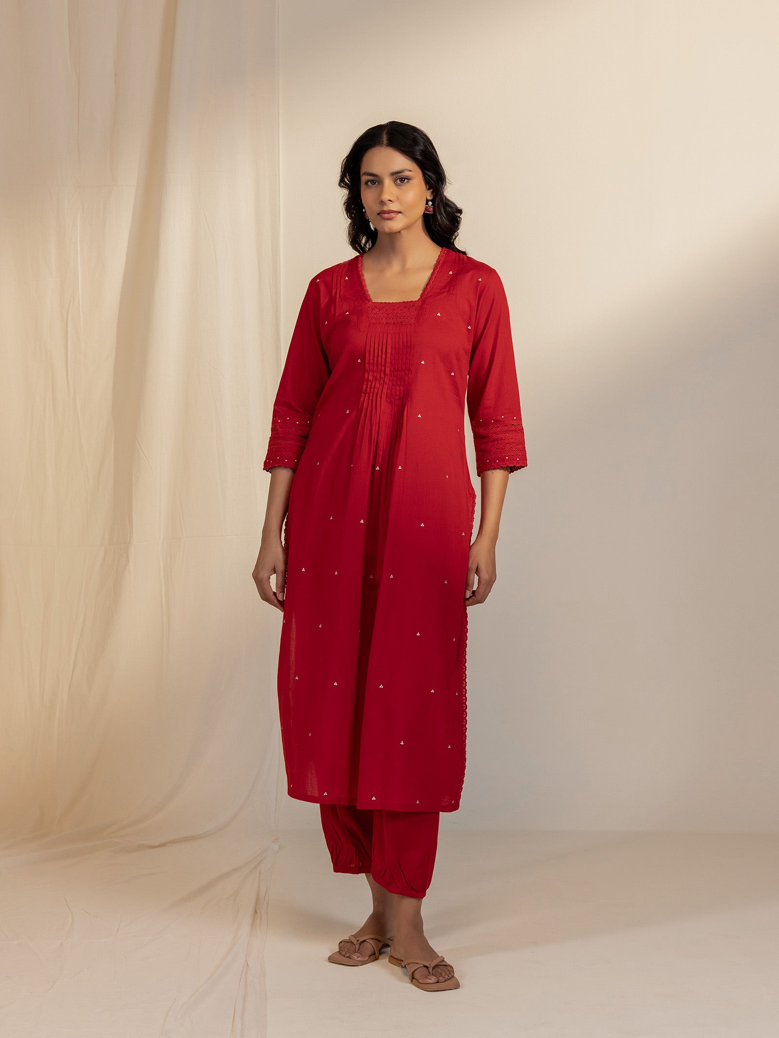 The Artisans Blood Voile Kurta