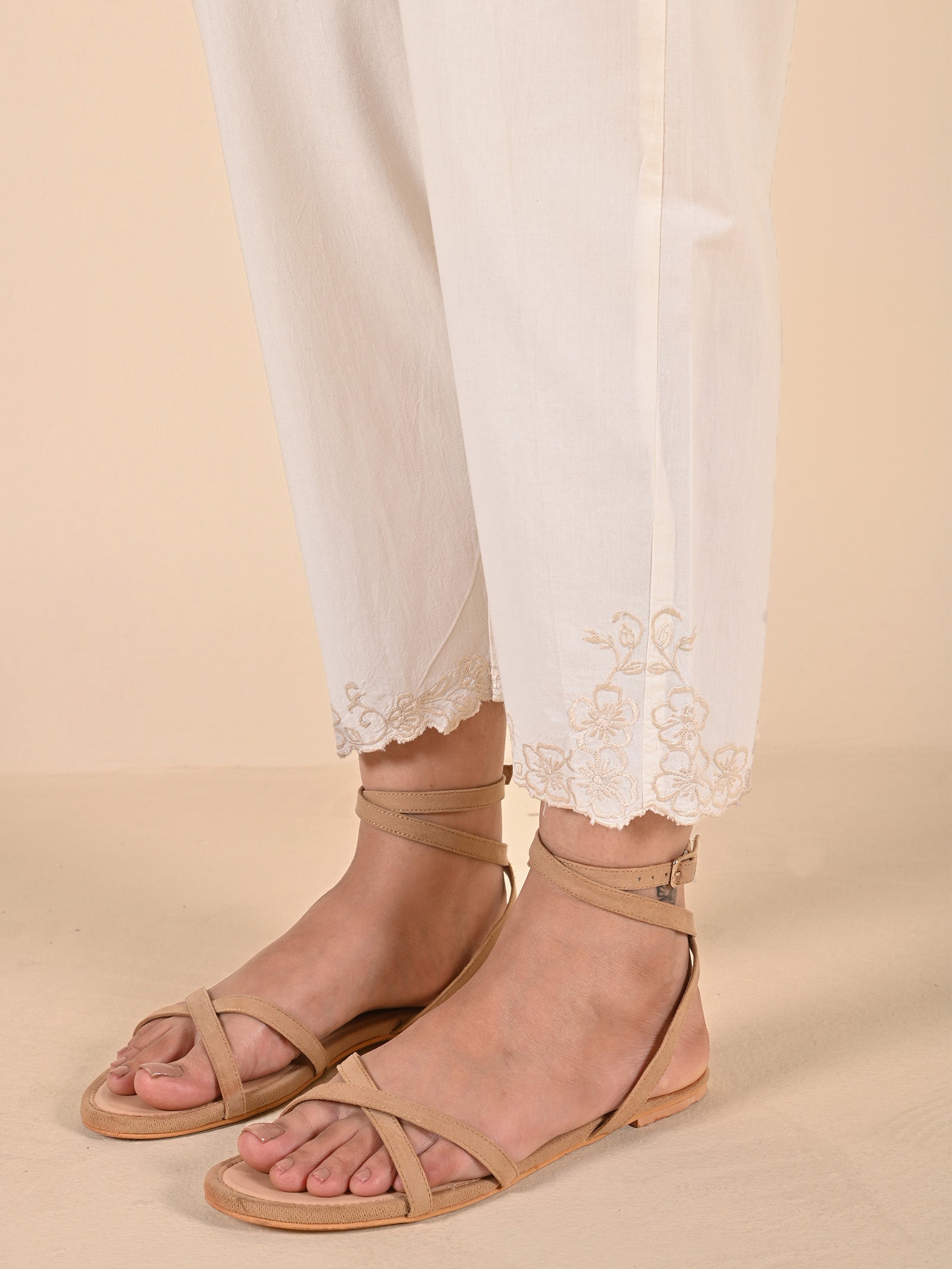 Cutwork Cream Cotton Seriously Short Pant