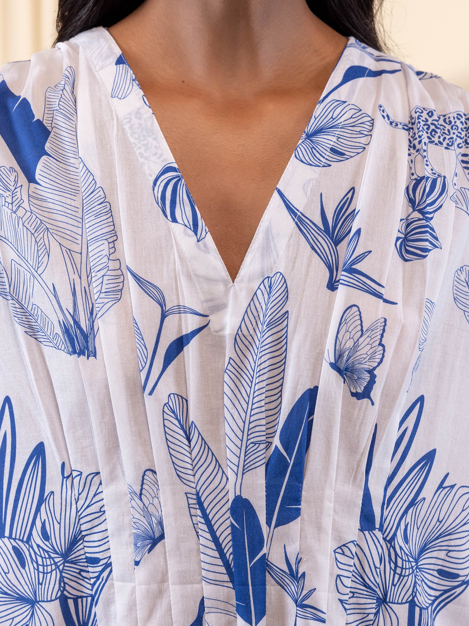 Blue Tropical Island Bali Cotton Dress