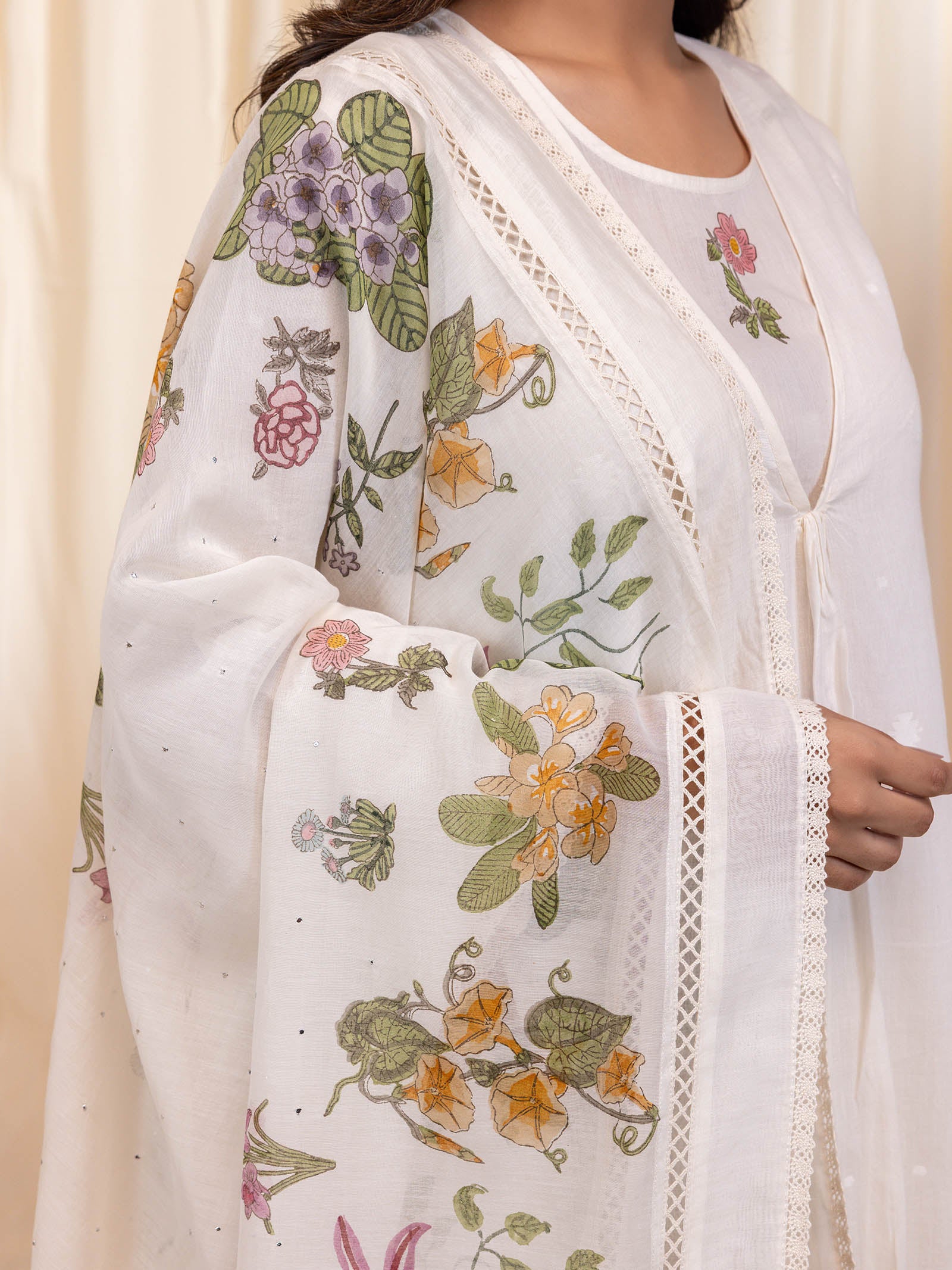 Bawan Rang Chanderi Dupatta
