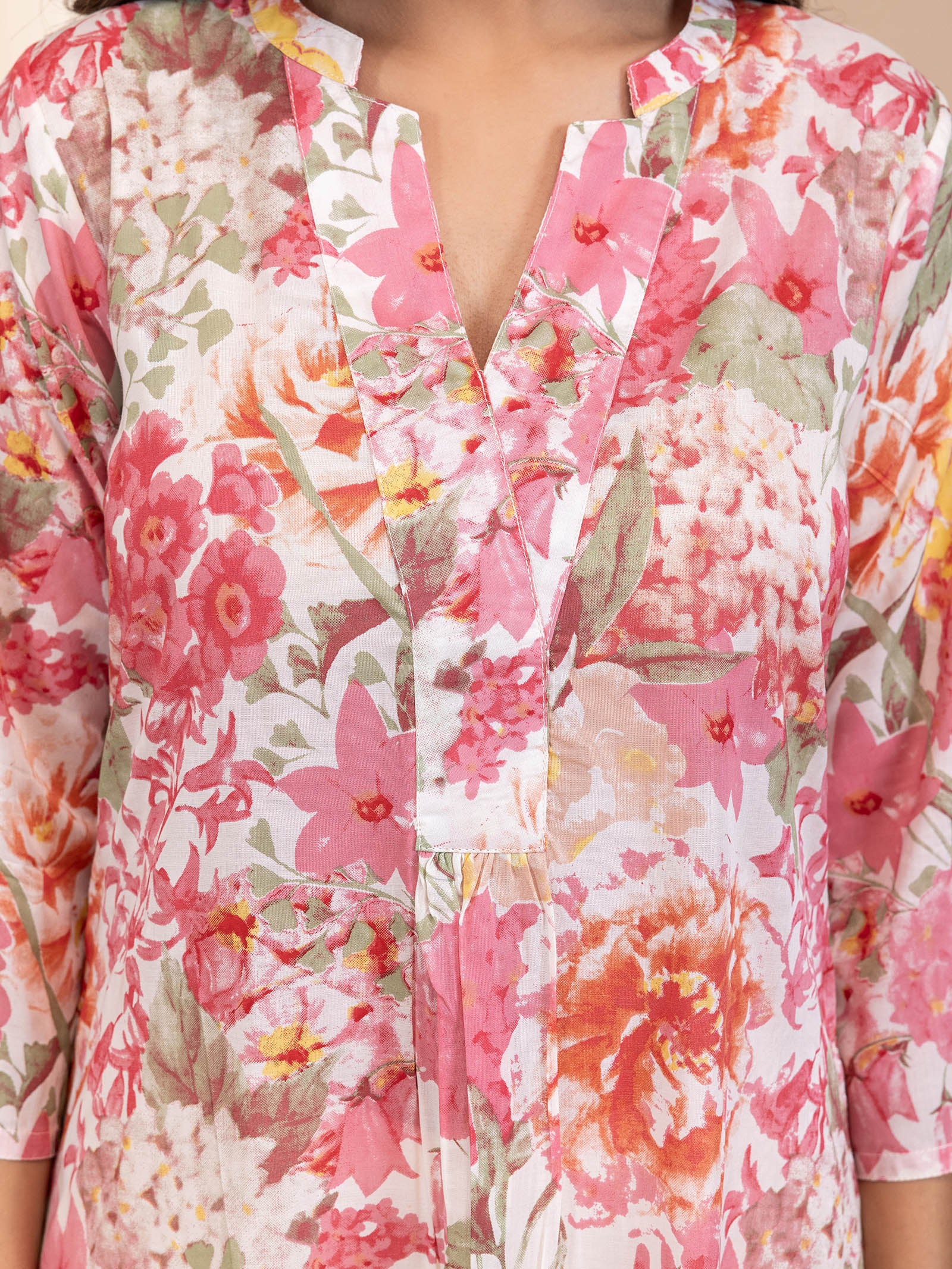 Bloom Peach Viscose Kurta