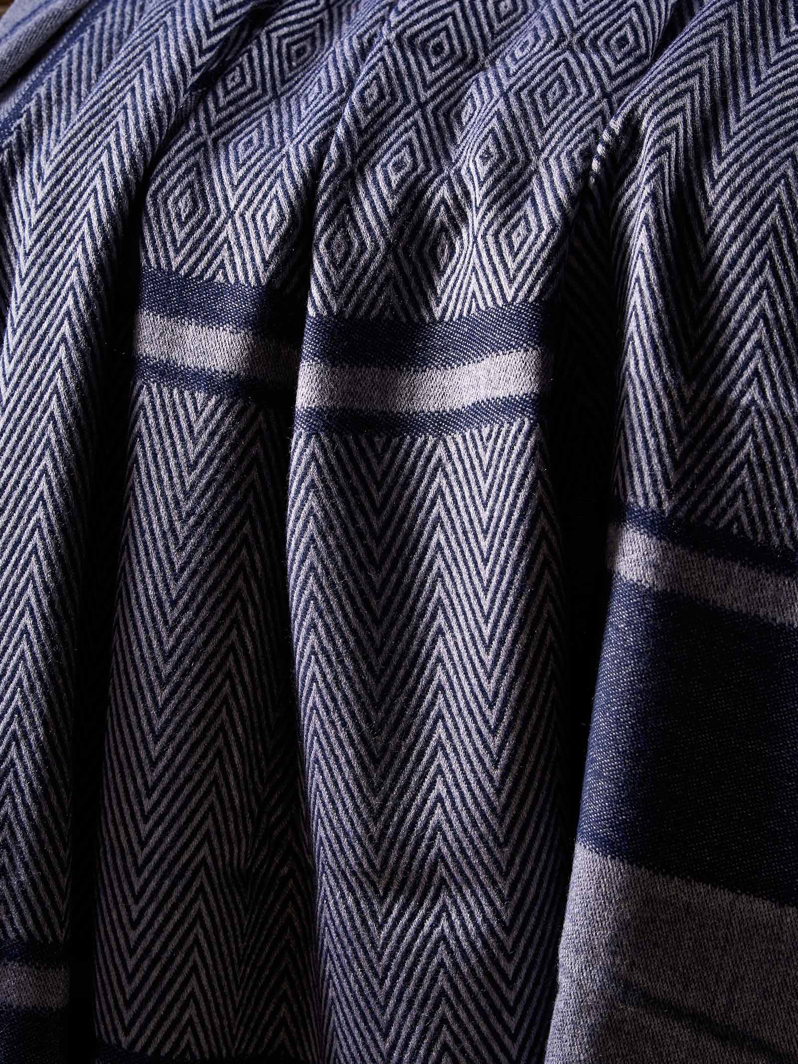 Woolen Throw Handloom- Blue