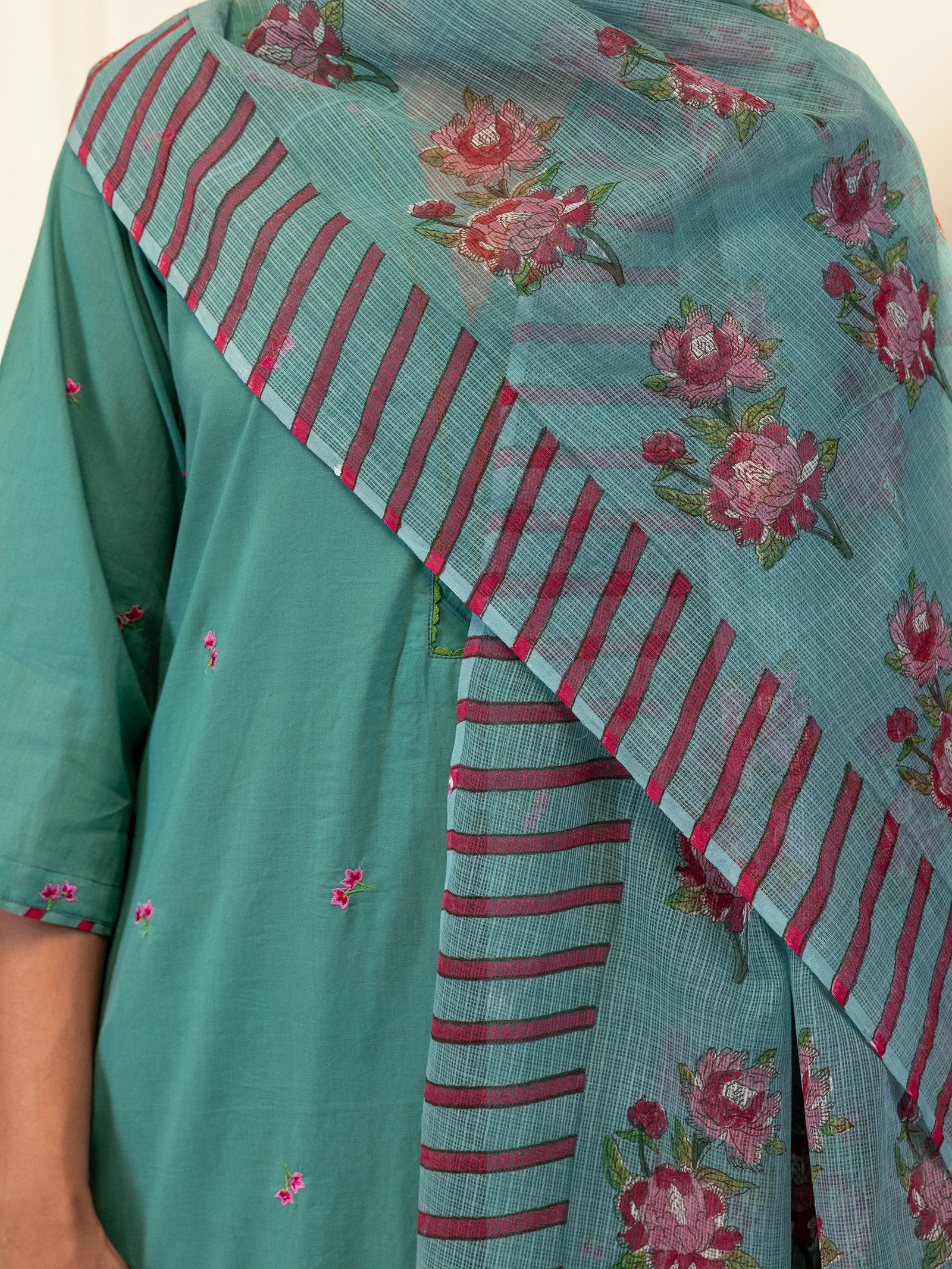 The Artisans Teal Kota Dupatta