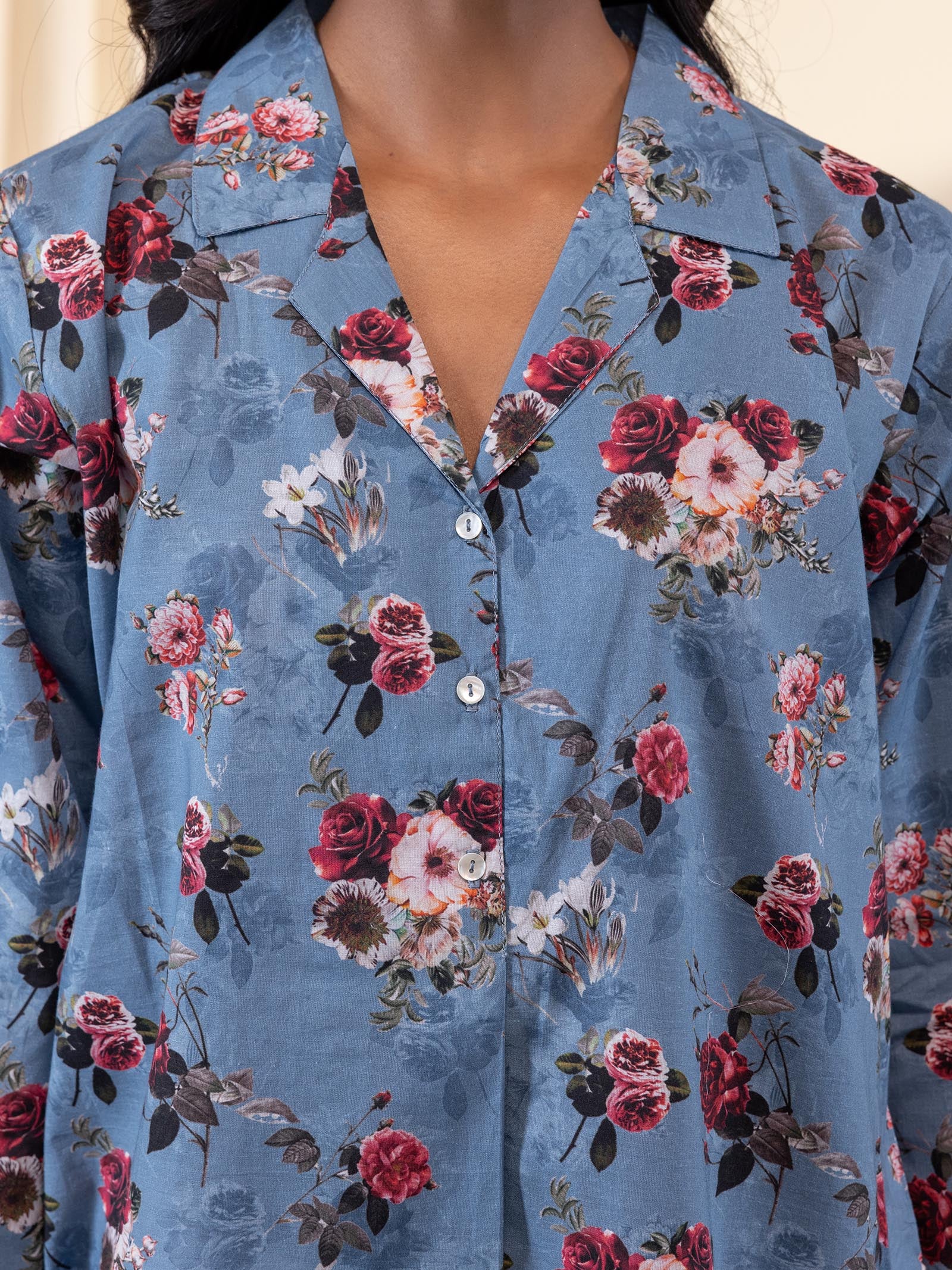 Twilight Florals Voile Night Suit