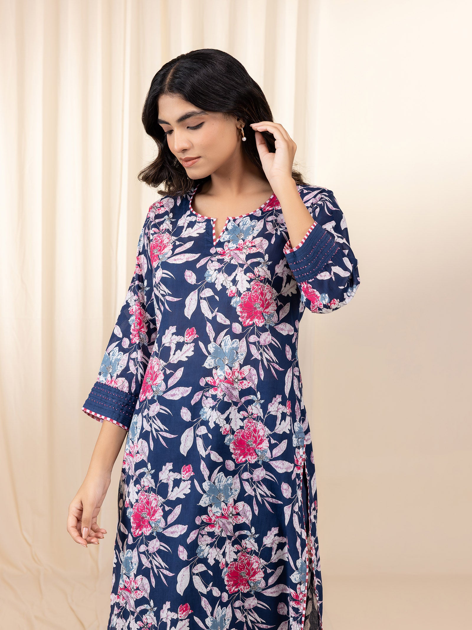 Blue Botanica Voile Kurta