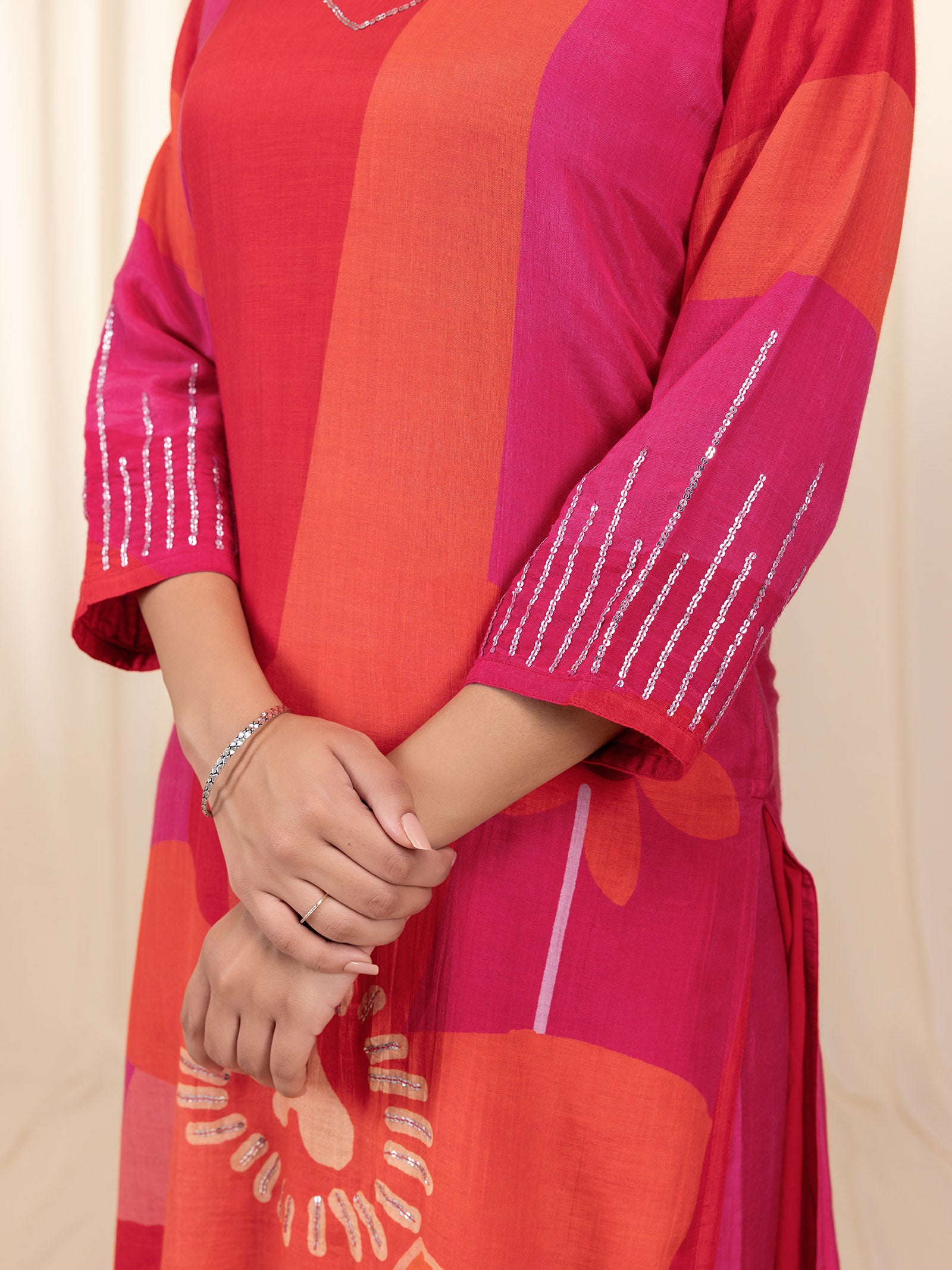 Rosy Tango Chanderi Kurta