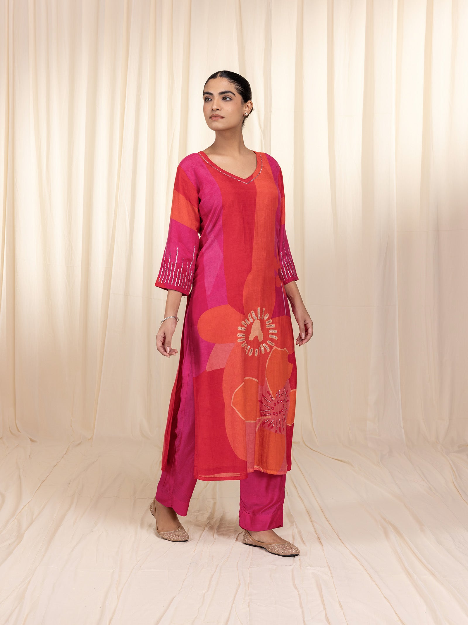 Rosy Tango Chanderi Kurta