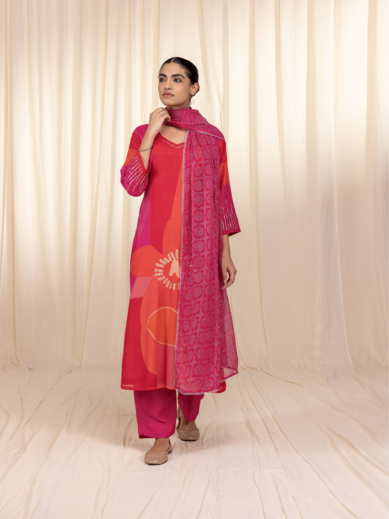 Rosy Tango Chiffon Dupatta