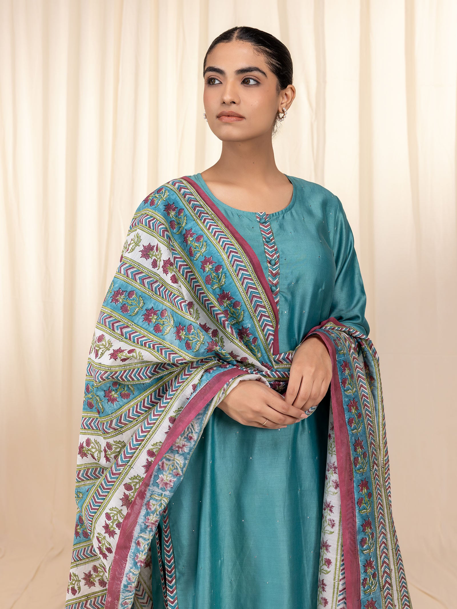 Panna Chanderi Dupatta