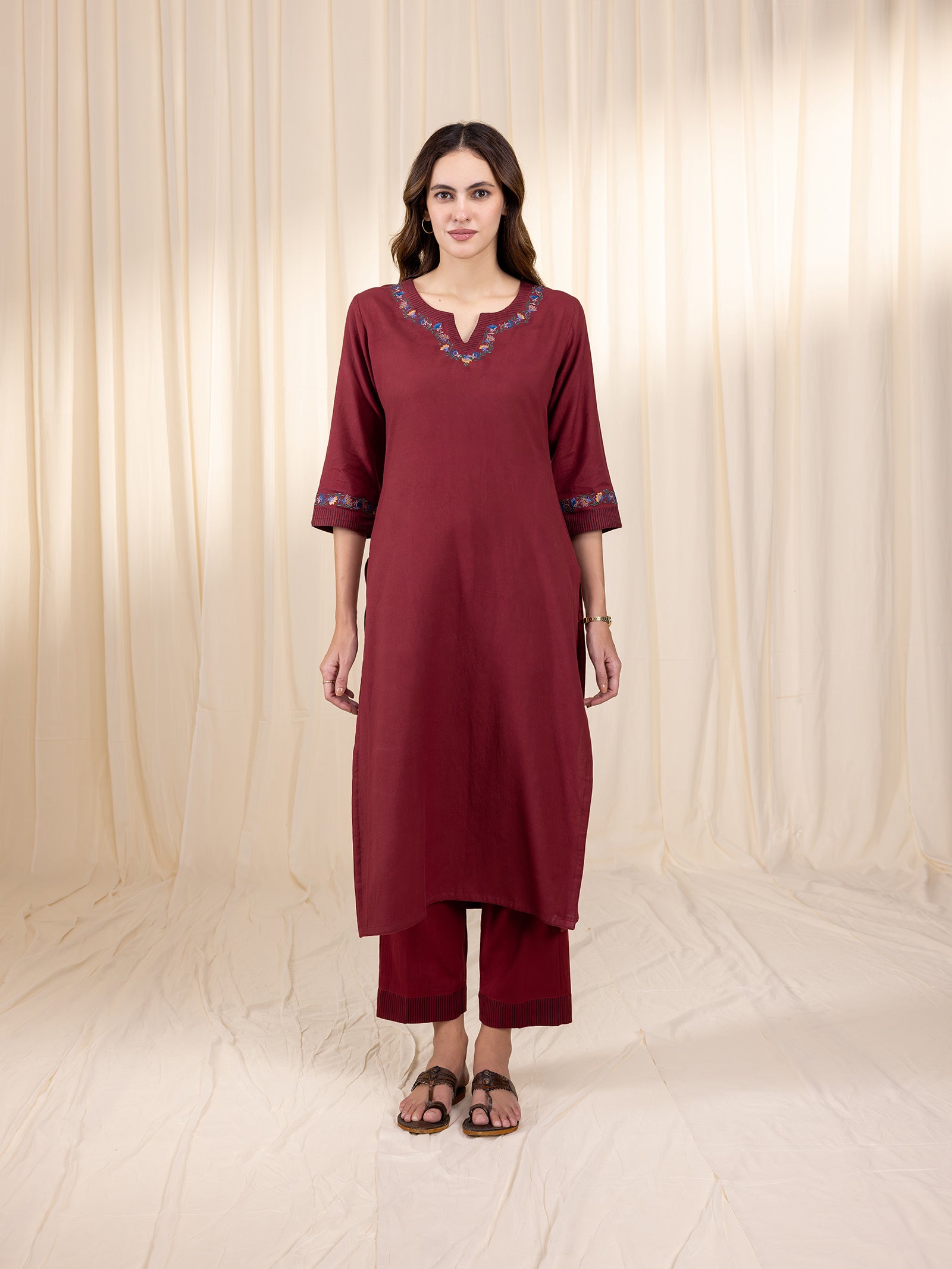 Berry Twill Kurta
