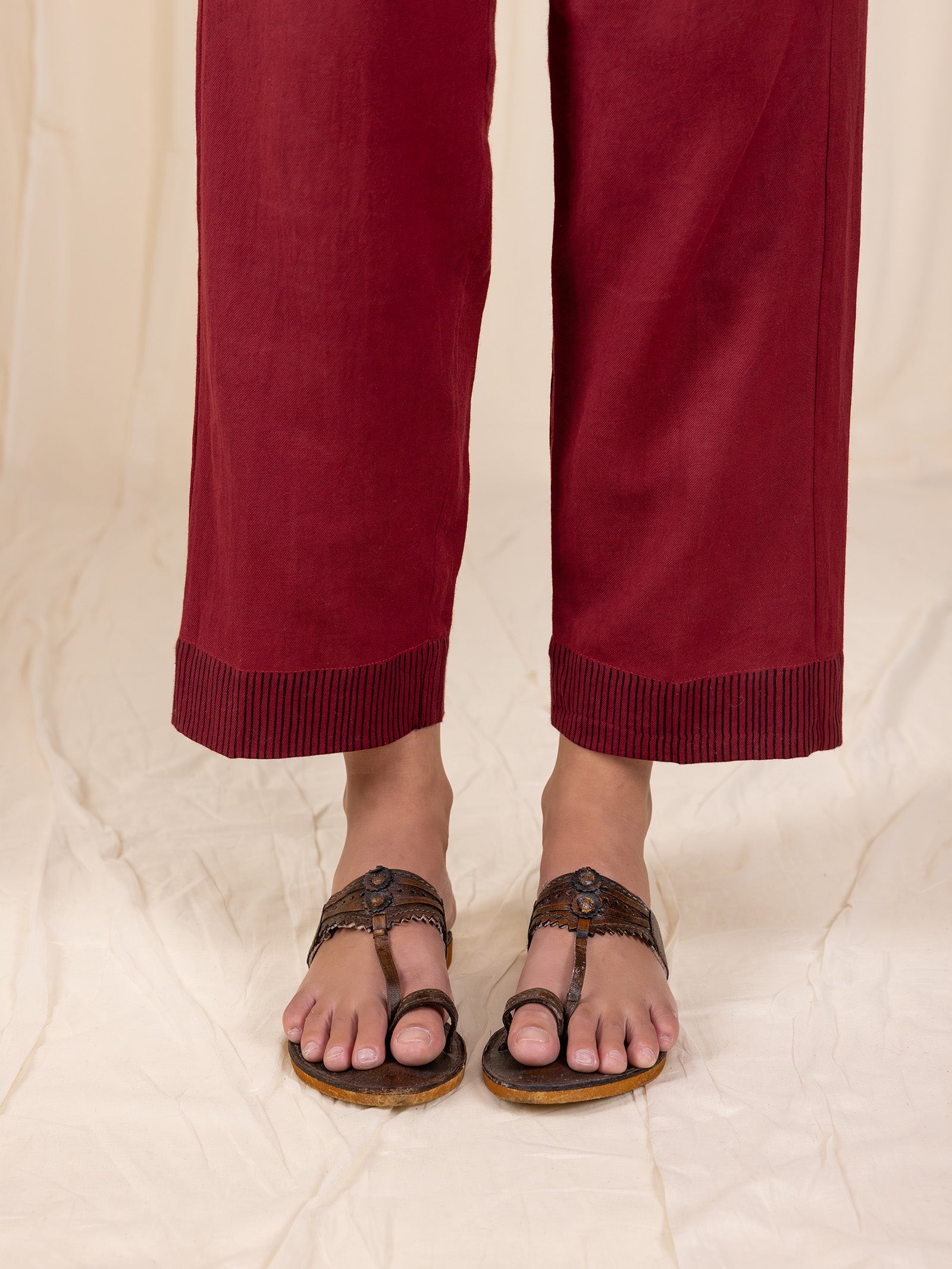 Berry Twill Straight Pants