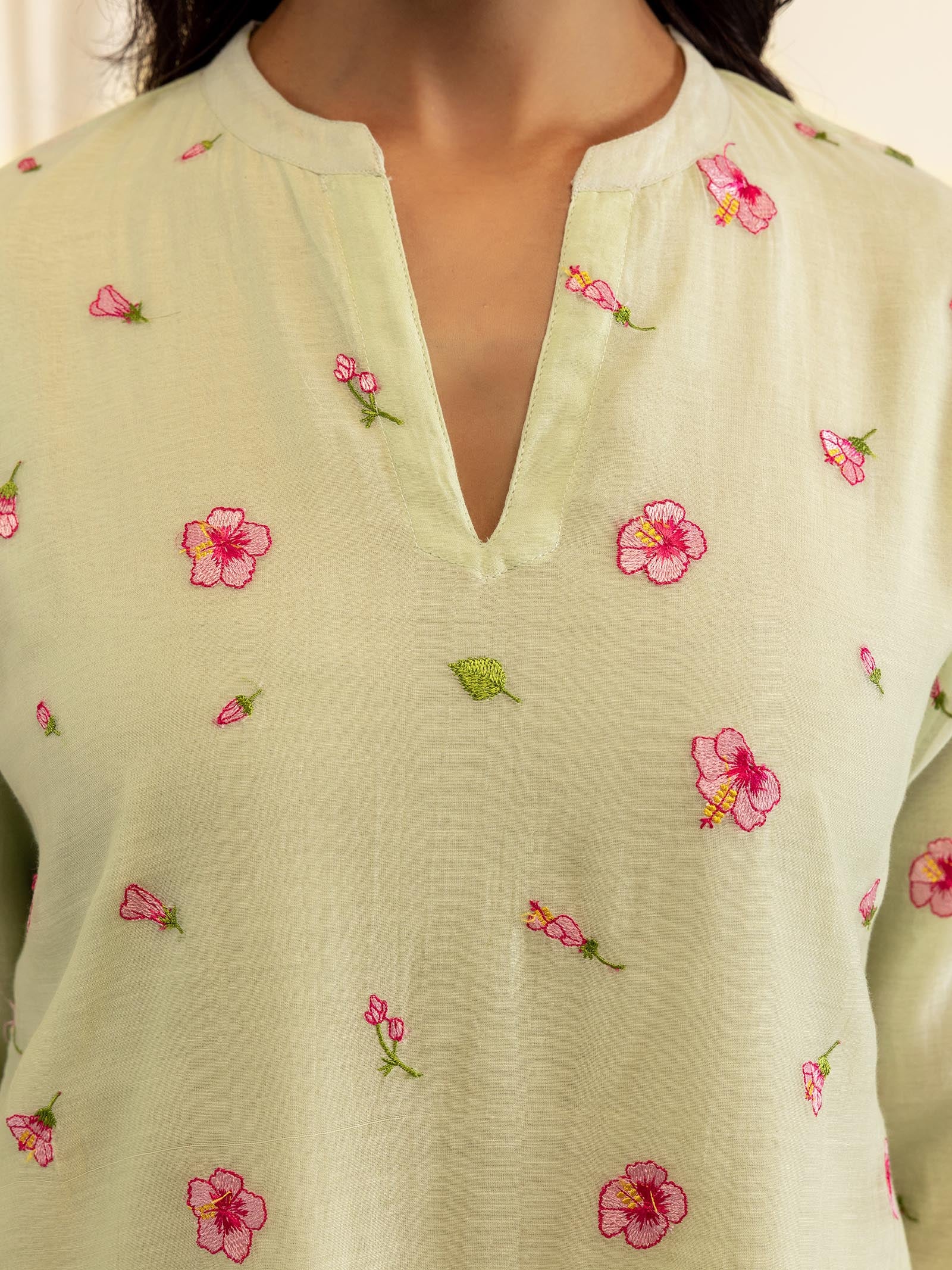 Alice In Wonderland Green Chanderi Kurta